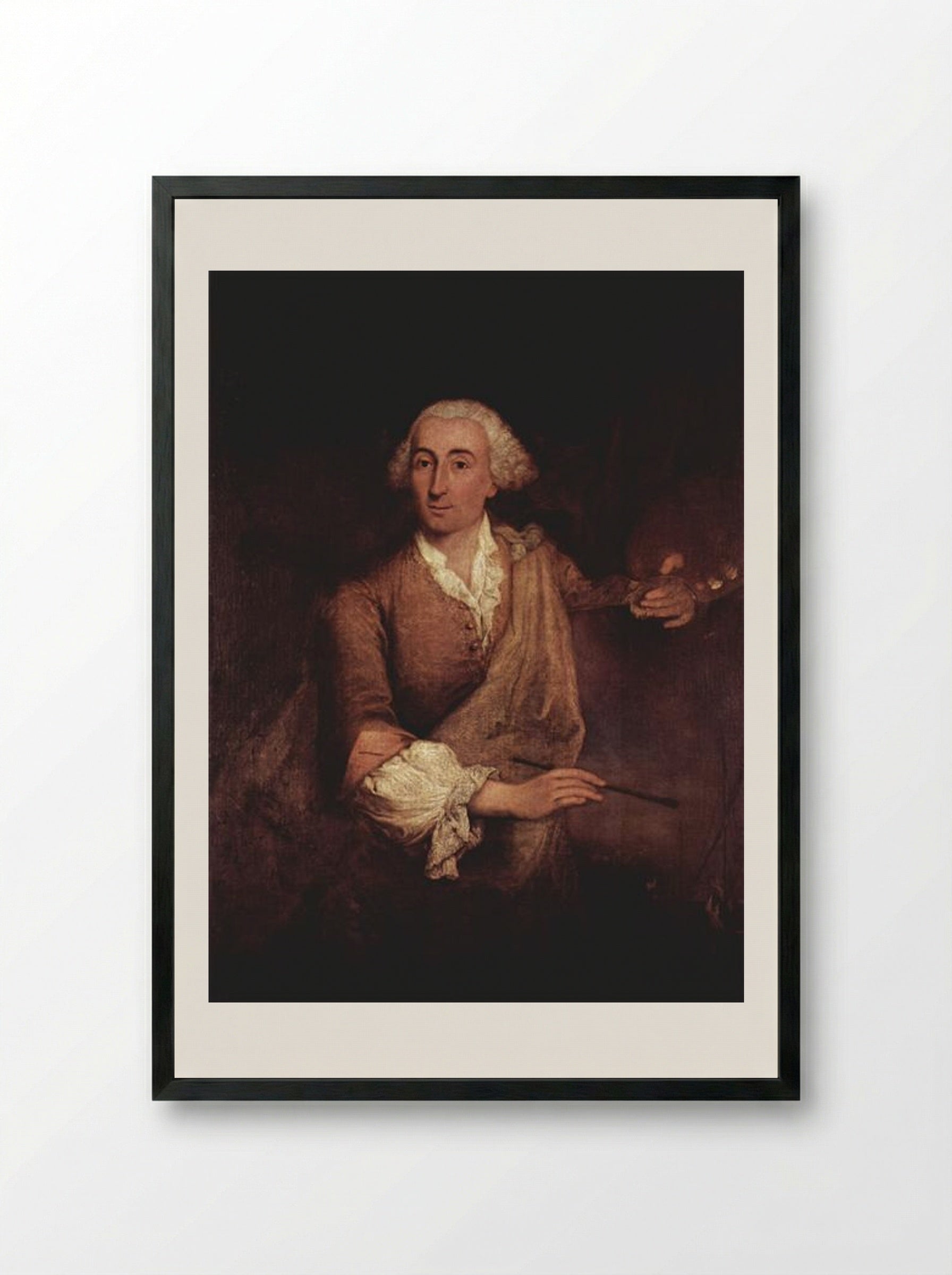 Portrait of Francesco Guardi - Pietro Longhi - Framed Print Black