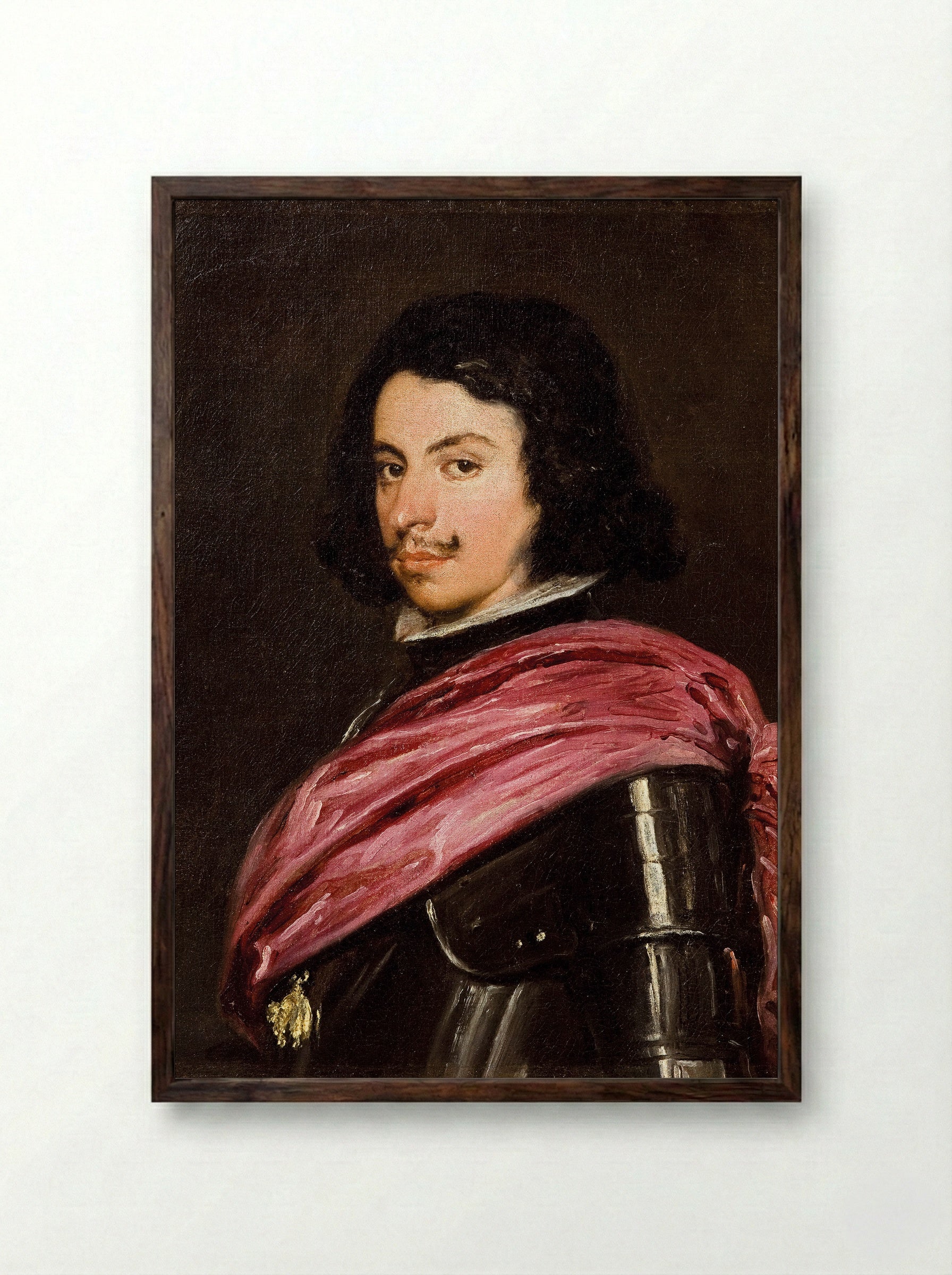 Portrait of Francesco I d'Este - Diego Velázquez - Framed Print Dark Wood