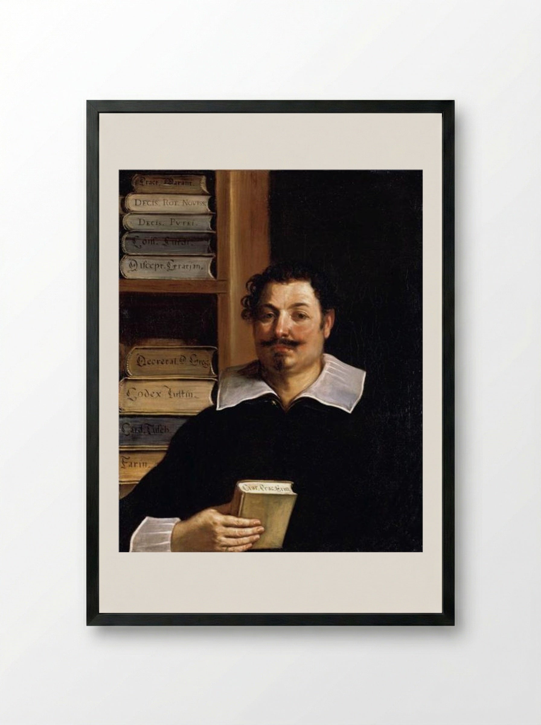Portrait of Francesco Righetti - Guercino - Framed Print Black