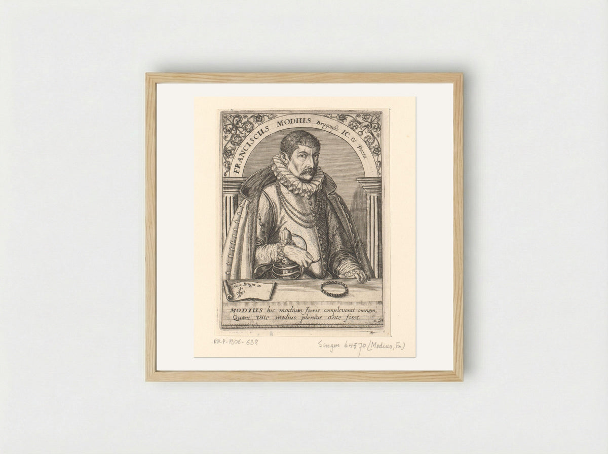 Portrait of Franciscus Modius - Theodor de Bry - Framed Print Wood