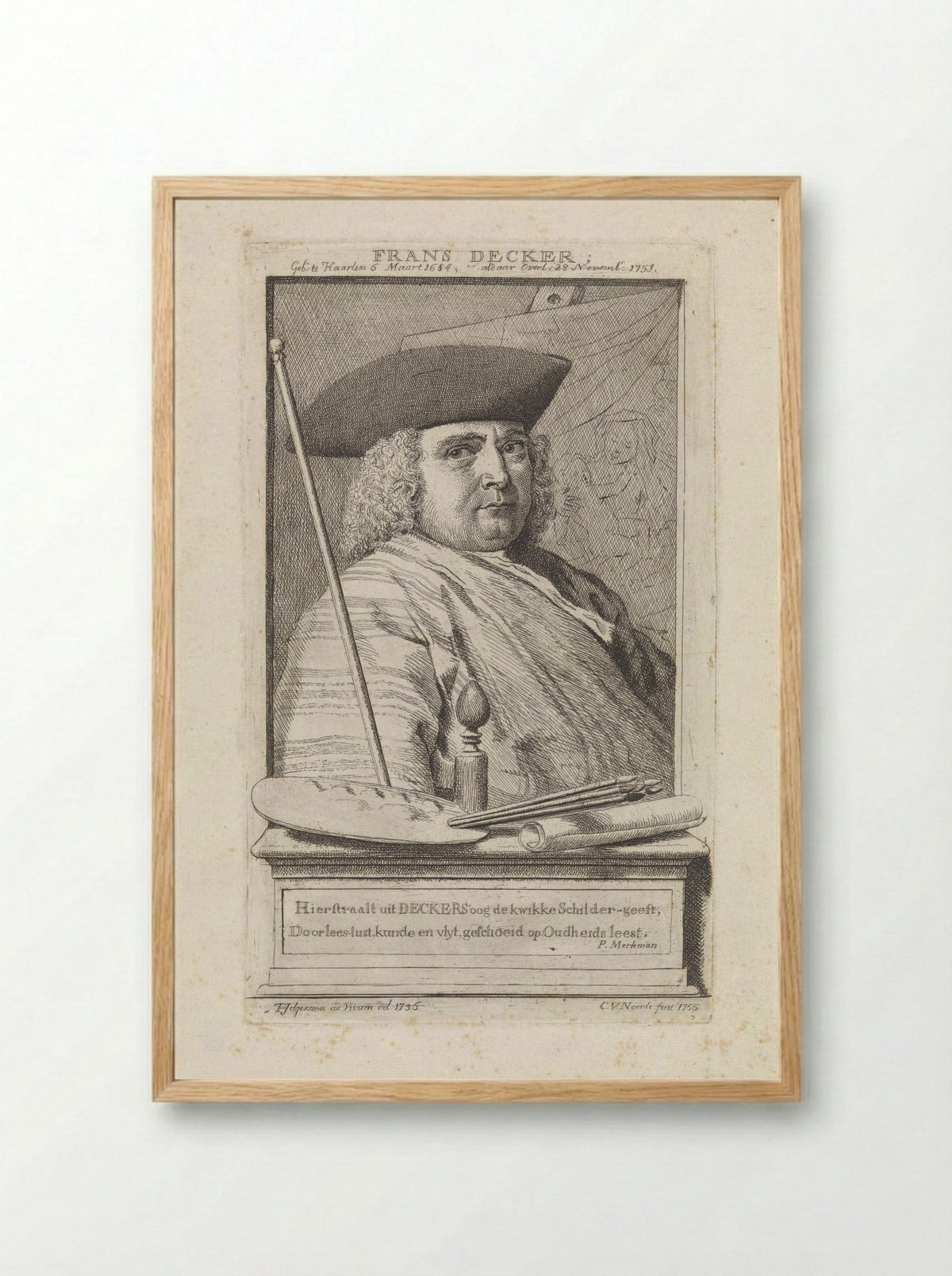 Portrait of Frans Decker - Catharina van Noorde - Framed Print Wood