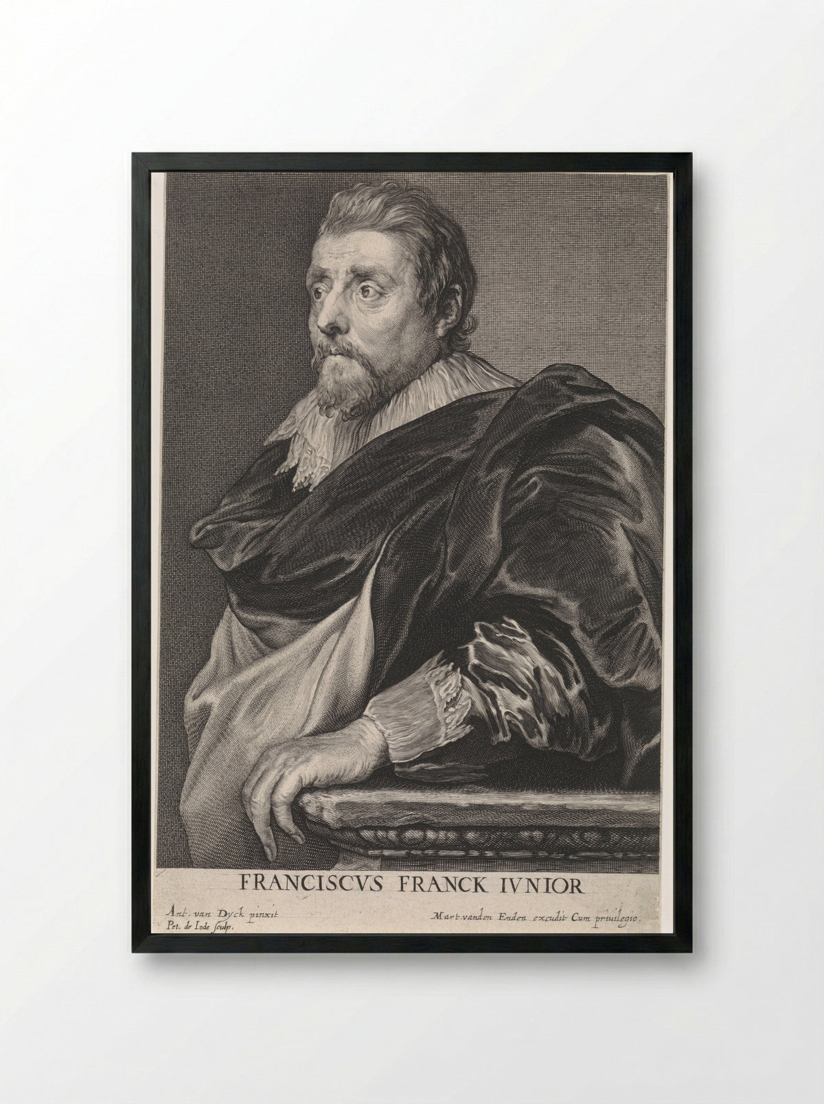 Portrait of Frans Francken II - Anthony van Dyck - Framed Print Black