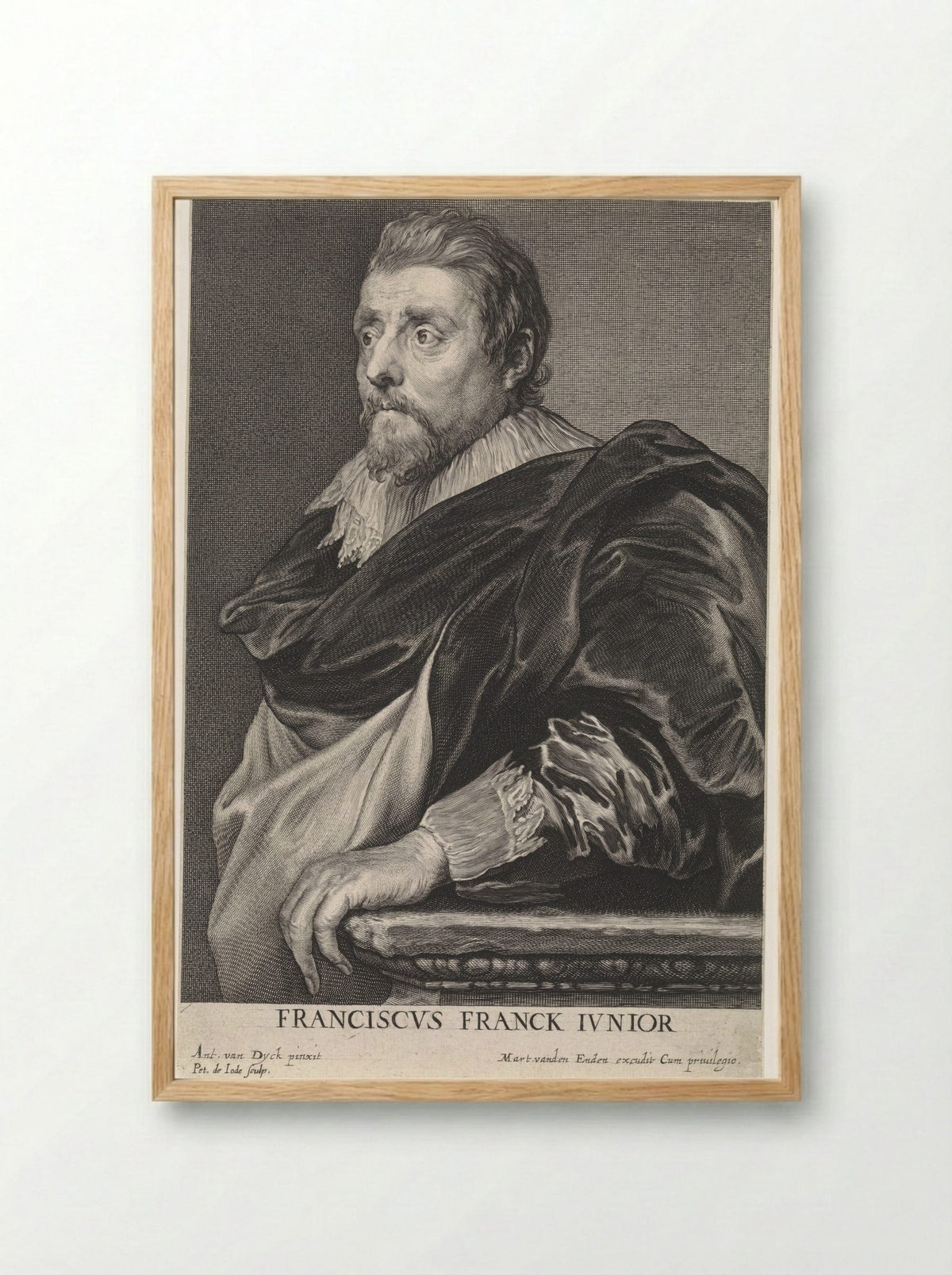 Portrait of Frans Francken II - Anthony van Dyck - Framed Print Wood