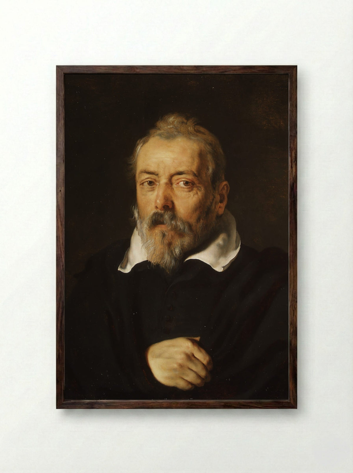 Portrait of Frans Francken I - Peter Paul Rubens - Framed Print Dark Wood
