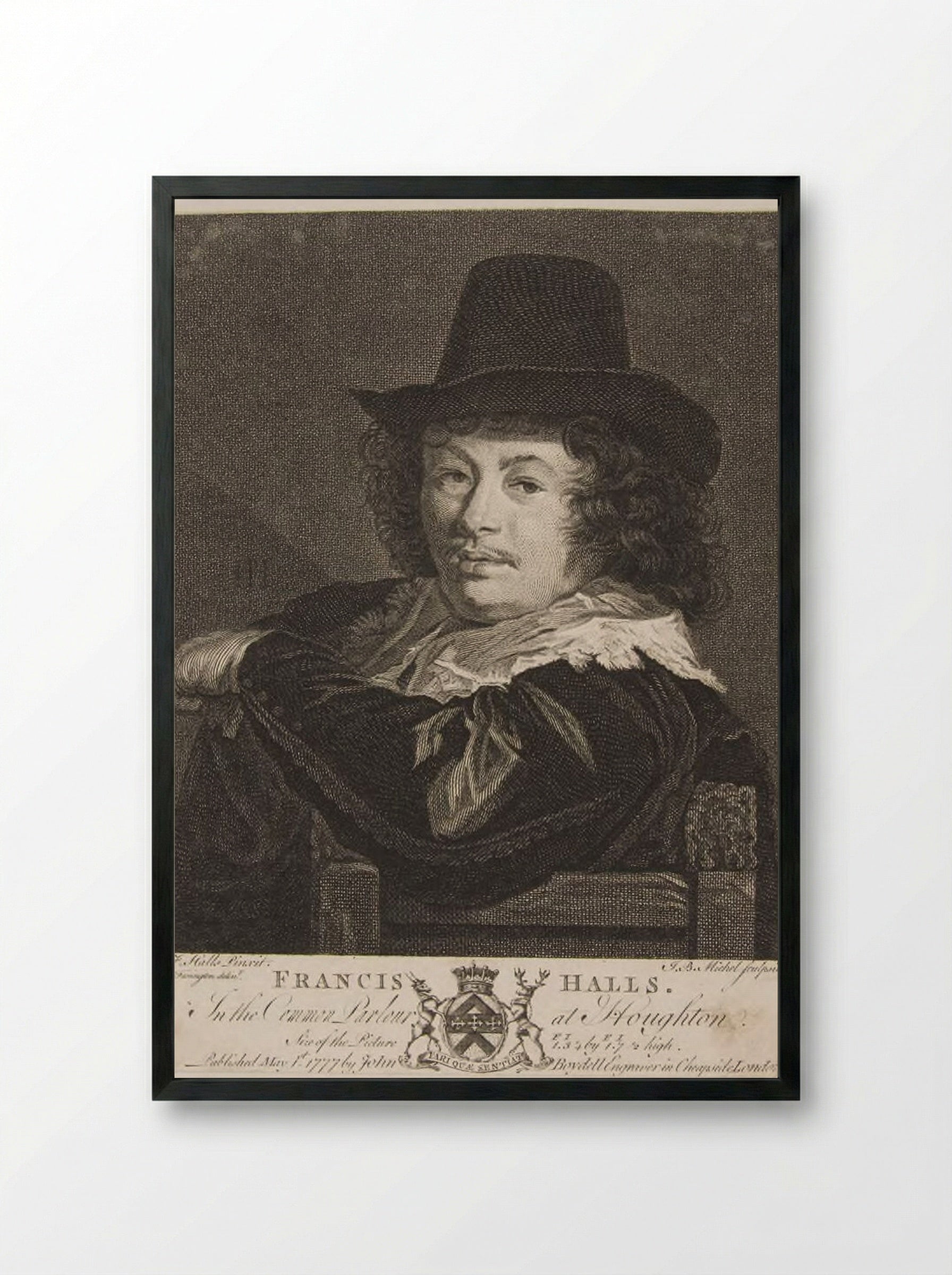 Portrait of Frans Hals - Jean Baptiste Michel - Framed Print Black