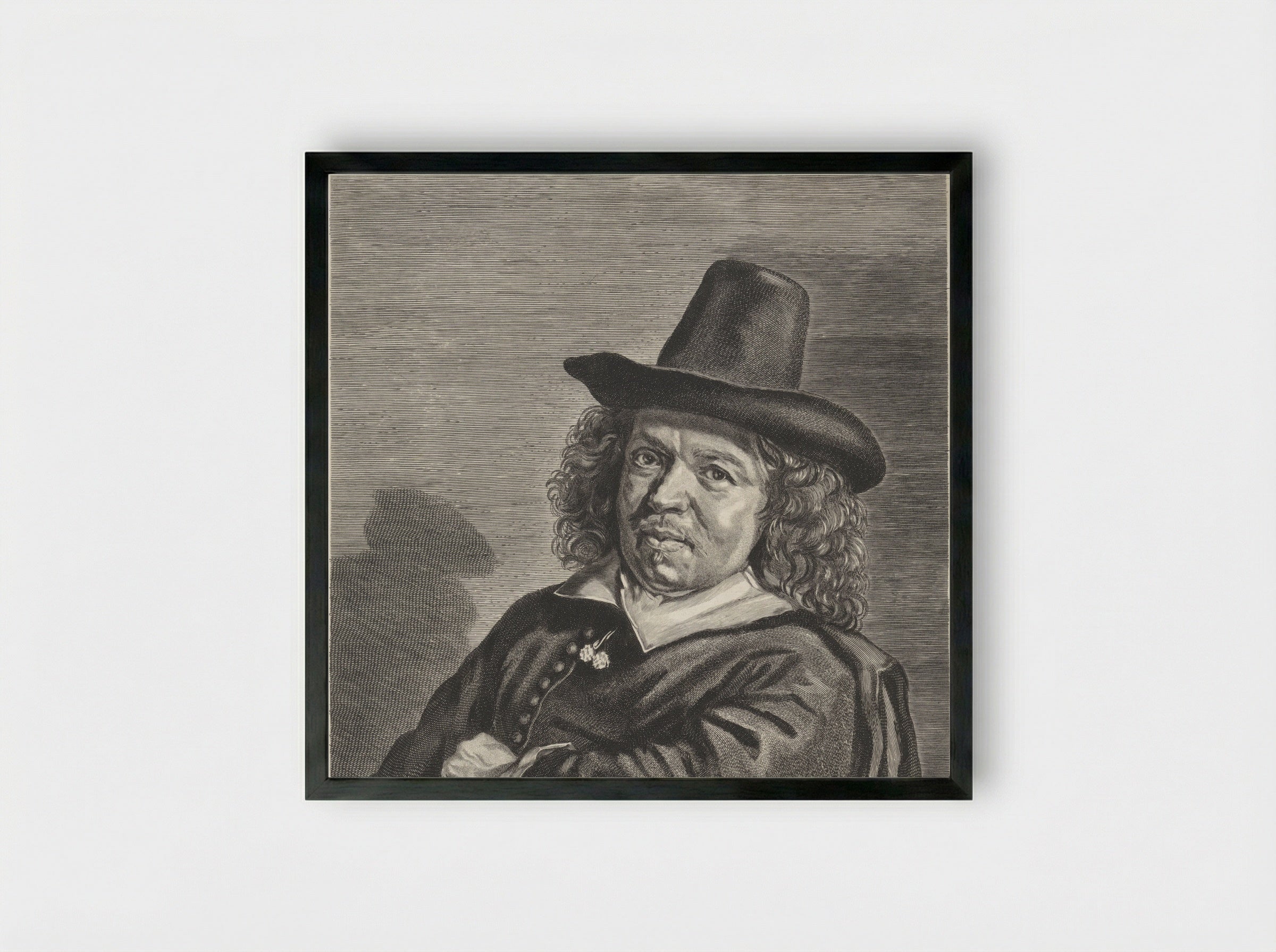 Portrait of Frans Jansz. Post - Jonas Suyderhoef - Framed Print Black