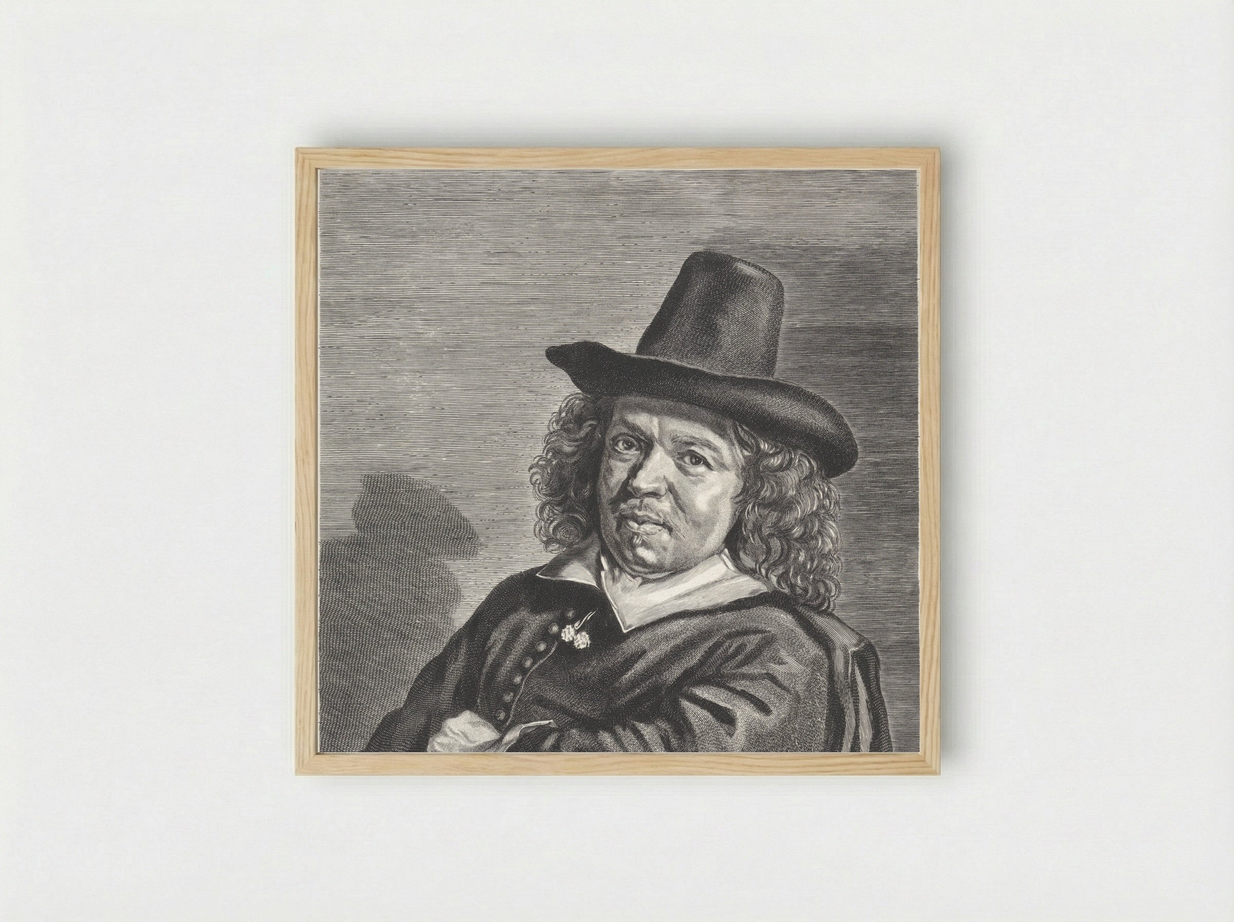 Portrait of Frans Jansz. Post - Jonas Suyderhoef - Framed Print Wood
