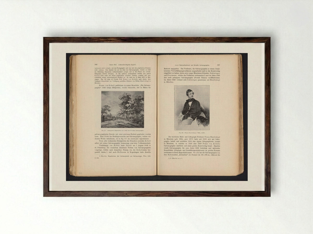 Portrait of Franz Hanfstaengl - Franz Hanfstaengl - Framed Print Dark Wood