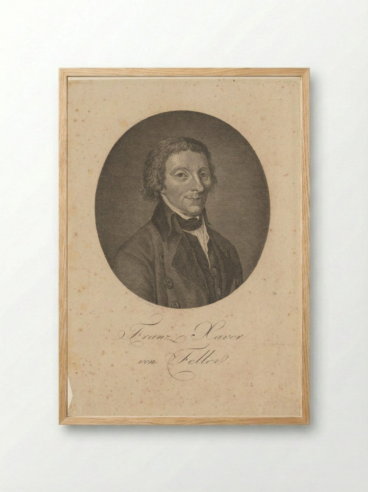Portrait of Franz Xaver von Feller - Paul Jacob Laminit - Framed Print Wood