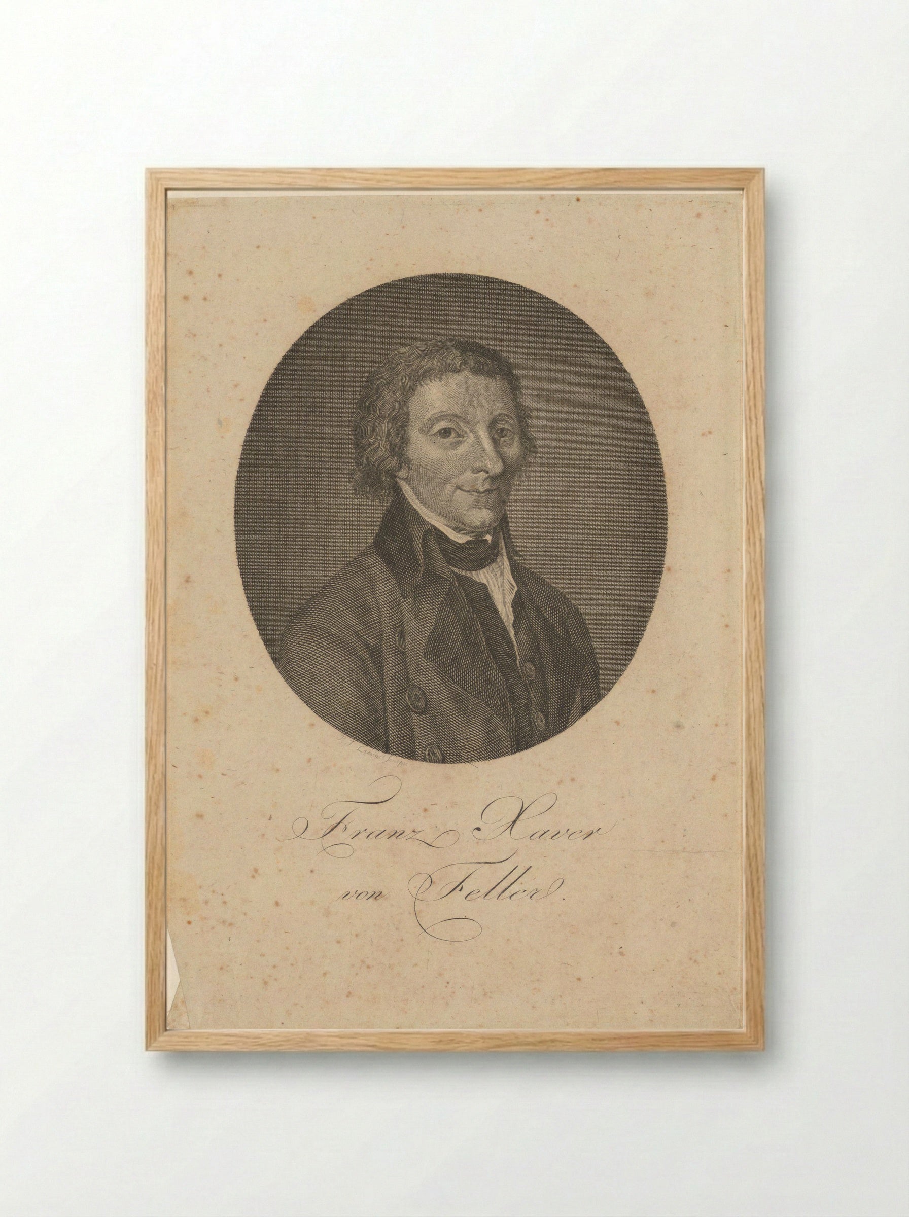 Portrait of Franz Xaver von Feller - Paul Jacob Laminit - Framed Print Wood