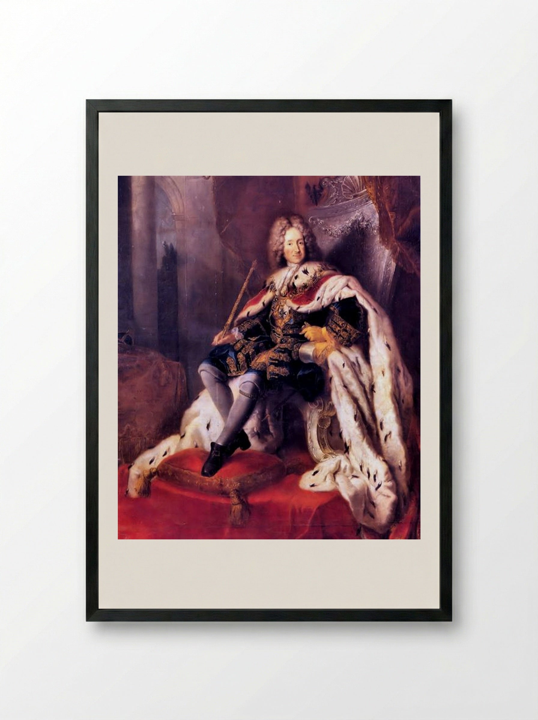 Portrait of Frederick I of Prussia - Antoine Pesne - Framed Print Black