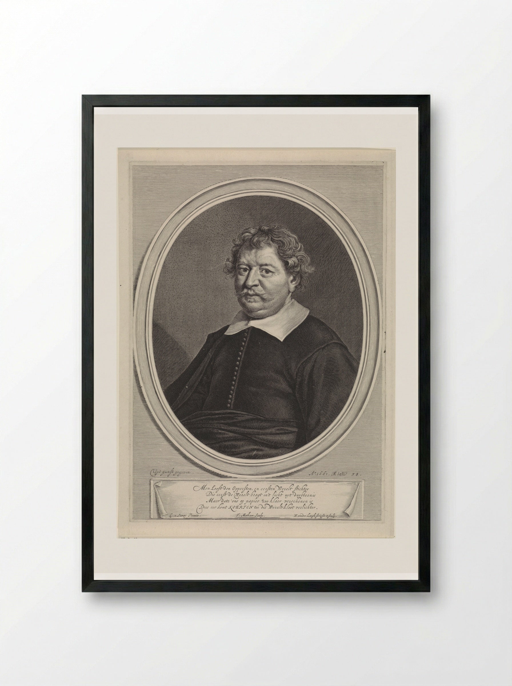 Portrait of Frederick William, Elector of Brandenburg - Theodor Matham - Framed Print Black