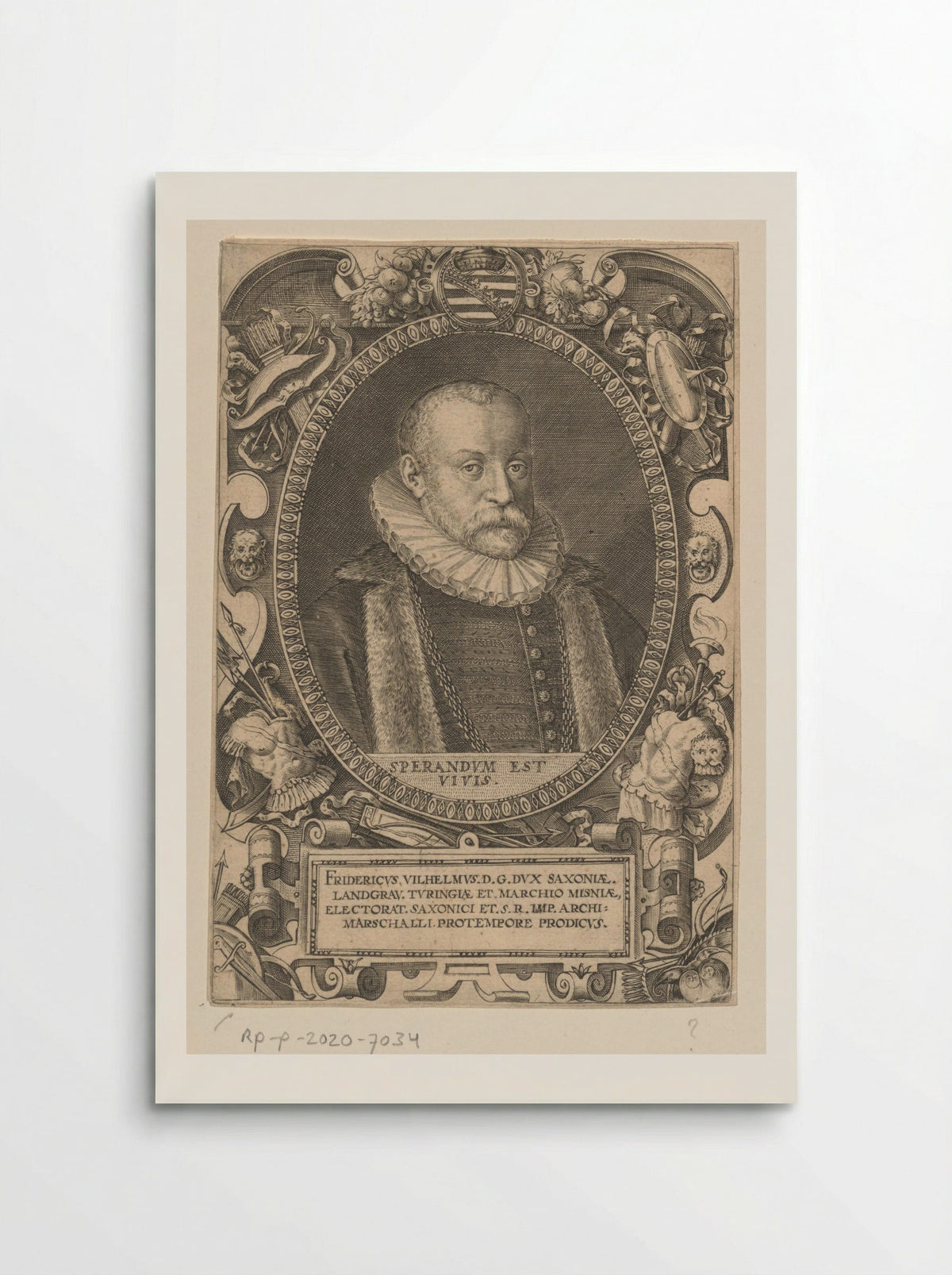 Portrait of Frederick William I, Duke of Saxe-Weimar - Dominicus Custos - Poster