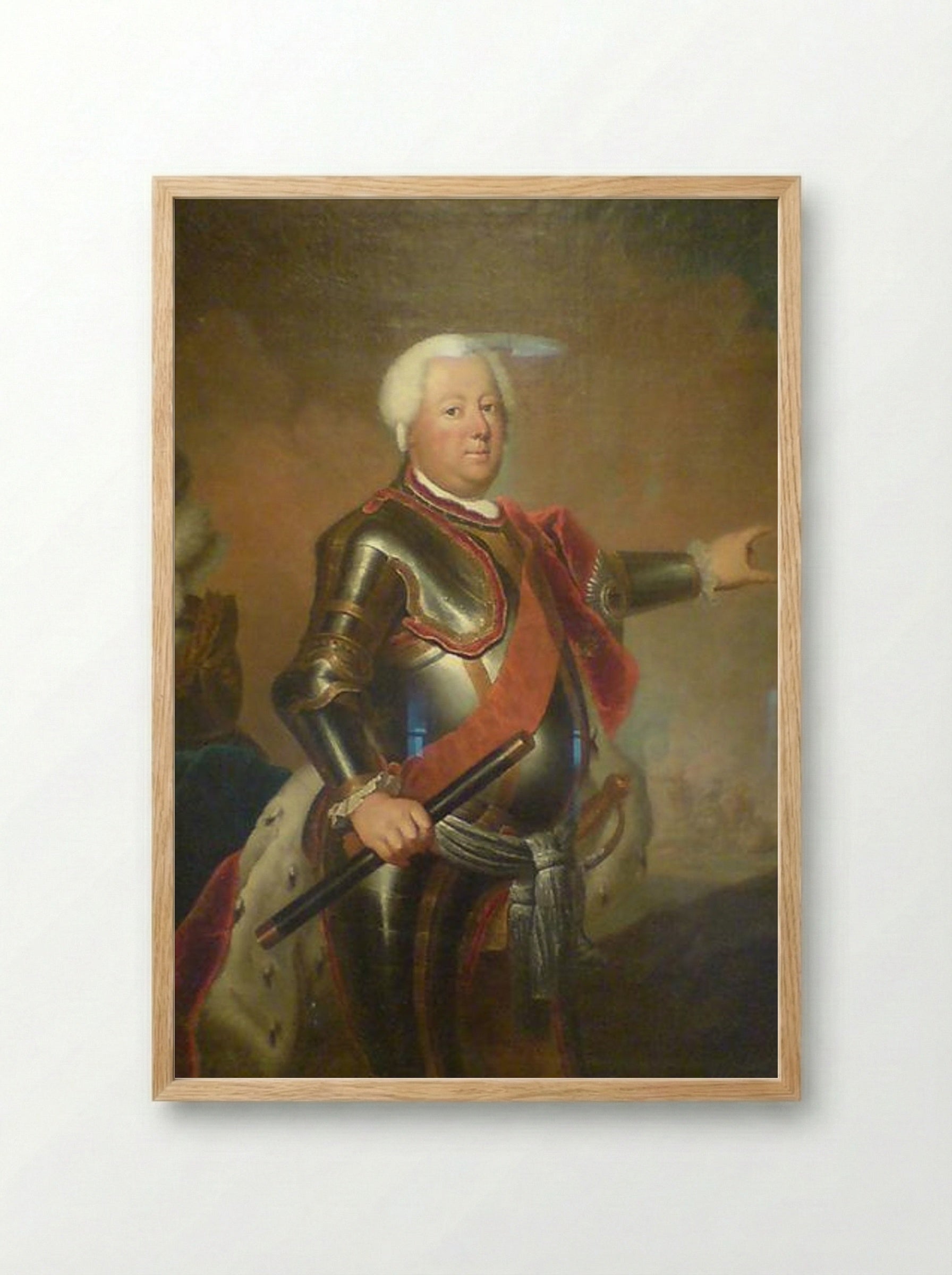 Portrait of Frederick William I of Prussia - Antoine Pesne - Framed Print Wood