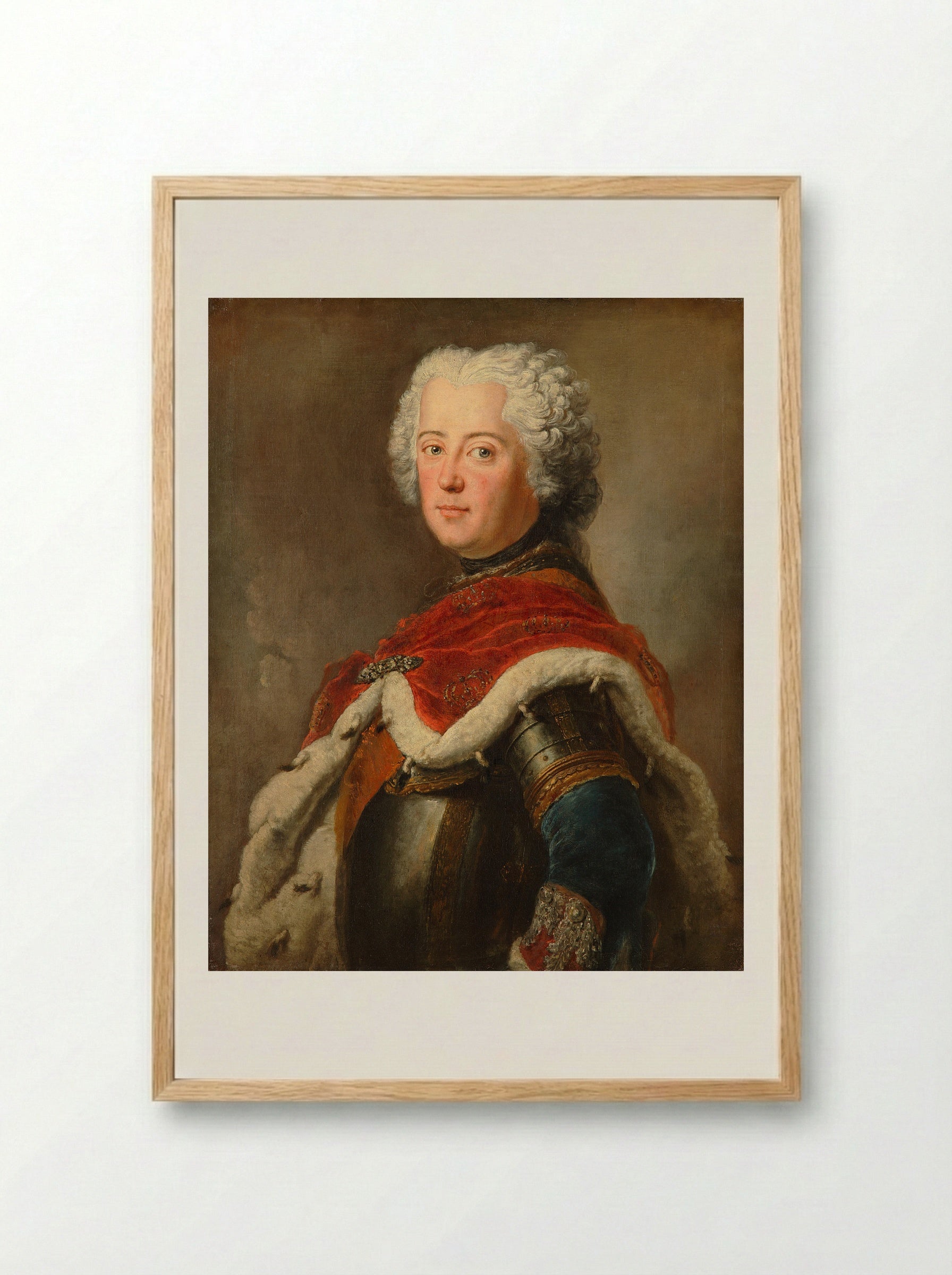 Portrait of Frederick the Great - Antoine Pesne - Framed Print Wood
