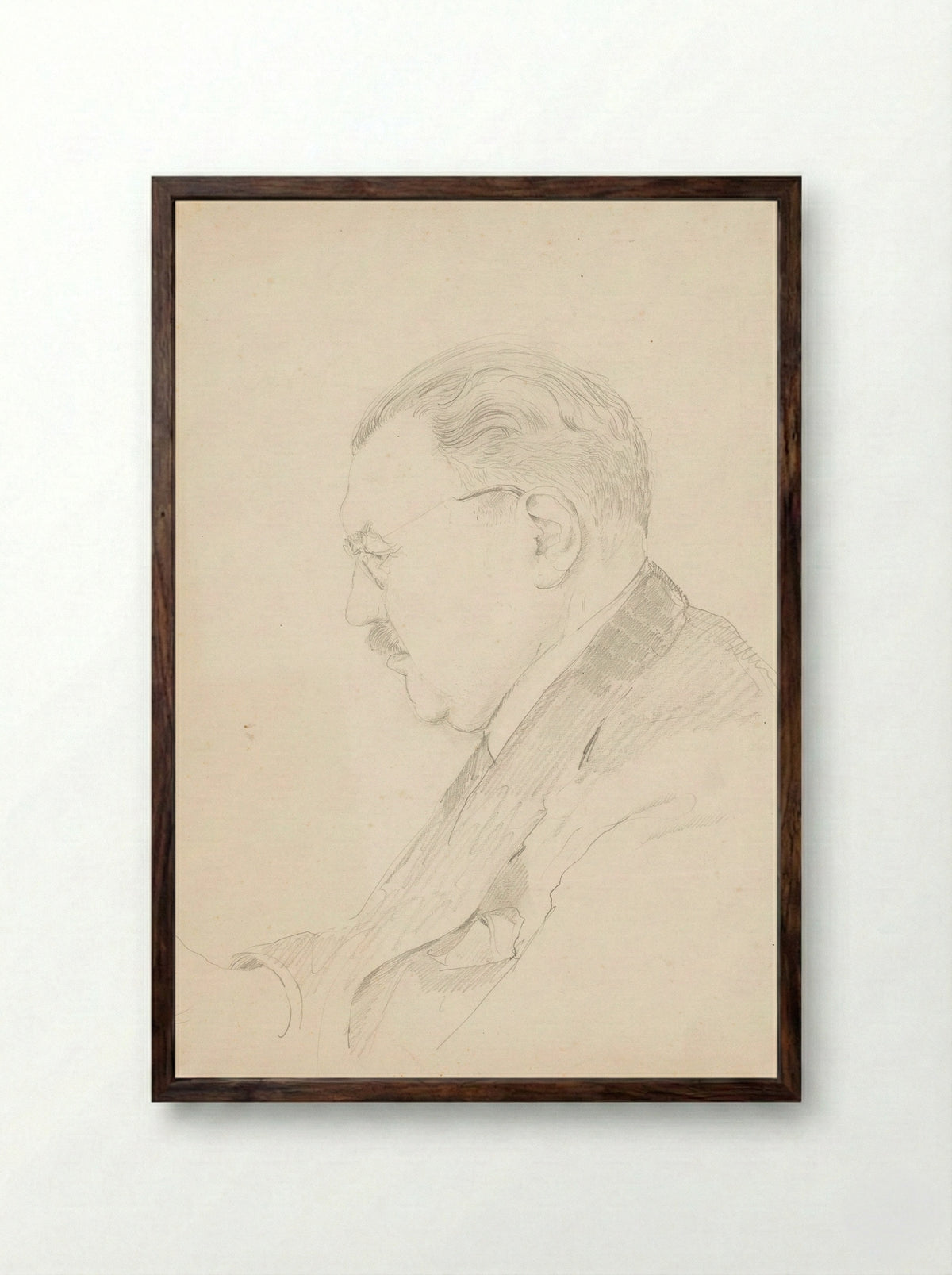 Portrait of Frederik Schmidt-Degener - Harm Kamerlingh Onnes - Framed Print Dark Wood