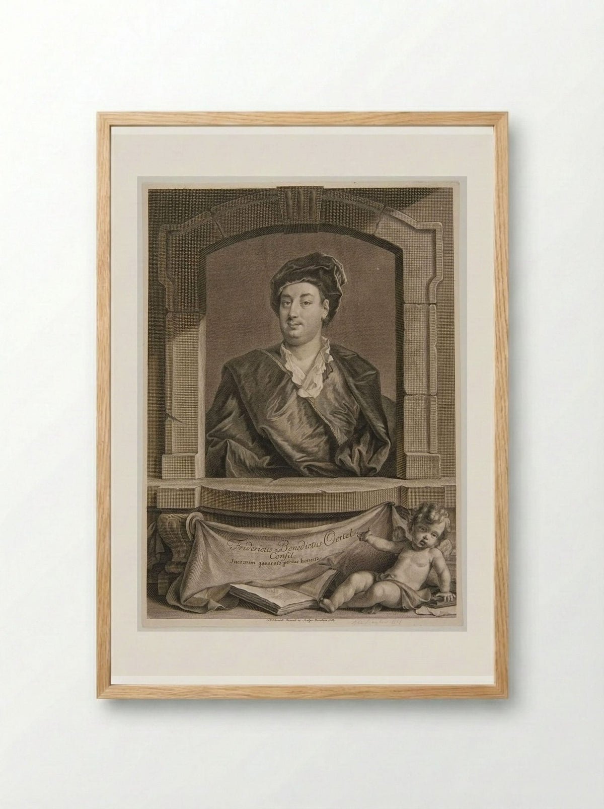 Portrait of Fridericus Benedictus Oertel - Georg Friedrich Schmidt - Framed Print Wood