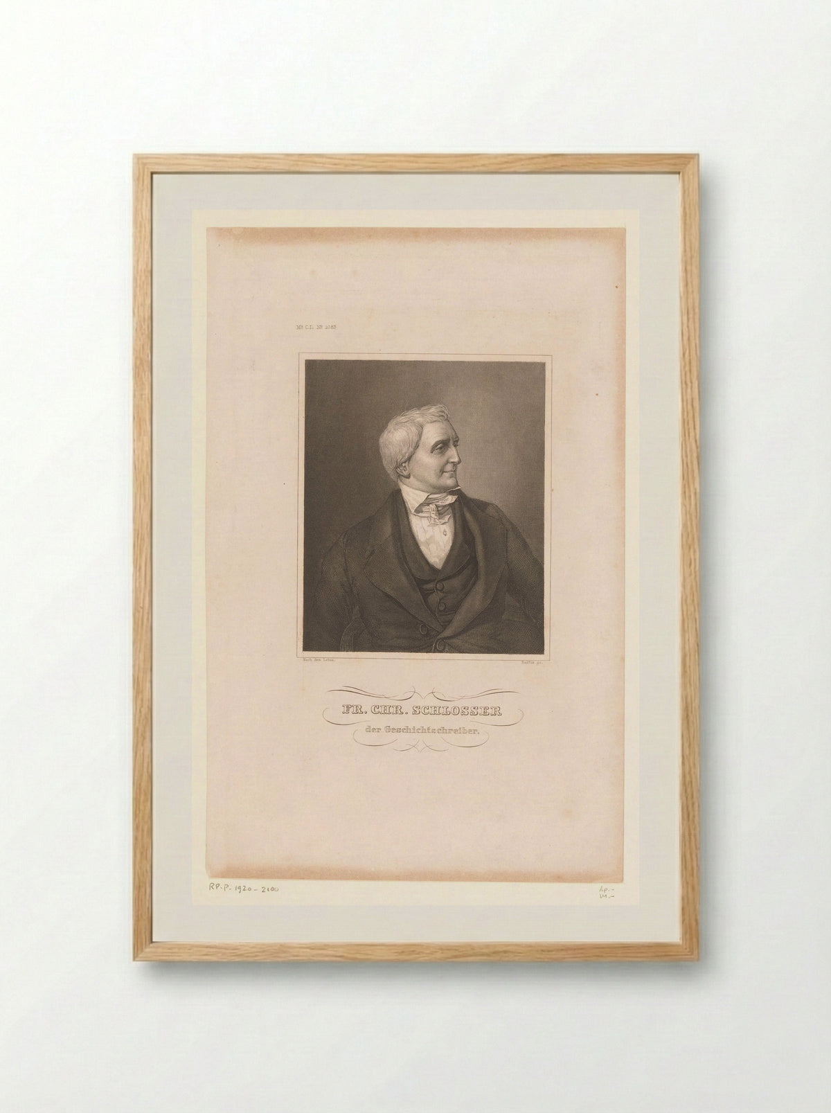 Portrait of Friedrich Christoph Schlosser - Paul Barfus - Framed Print Wood