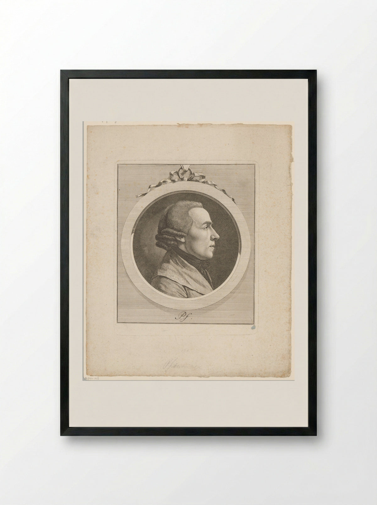 Portrait of Friedrich Gottlieb Klopstock - Heinrich Pfenninger - Framed Print Black