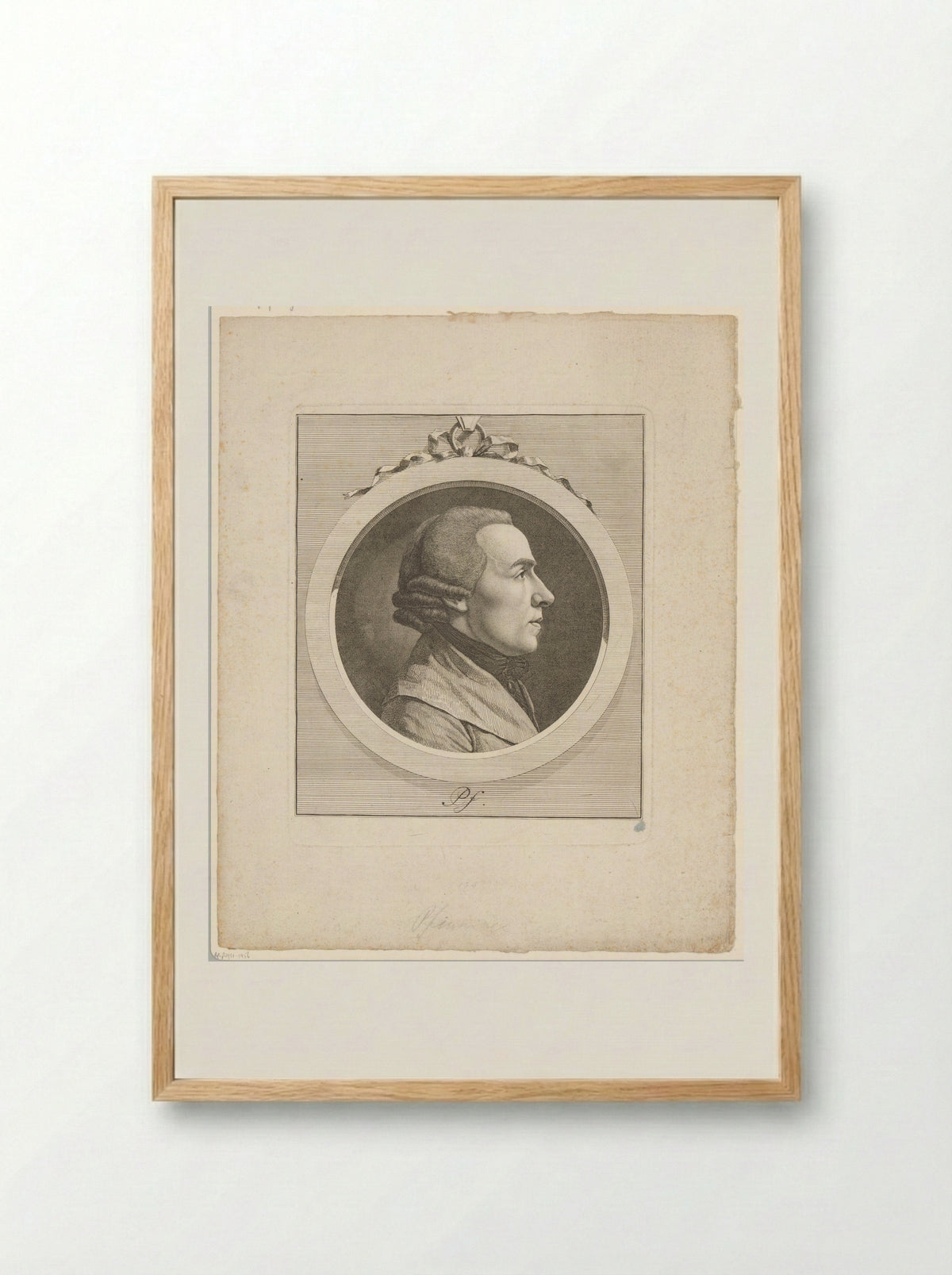 Portrait of Friedrich Gottlieb Klopstock - Heinrich Pfenninger - Framed Print Wood