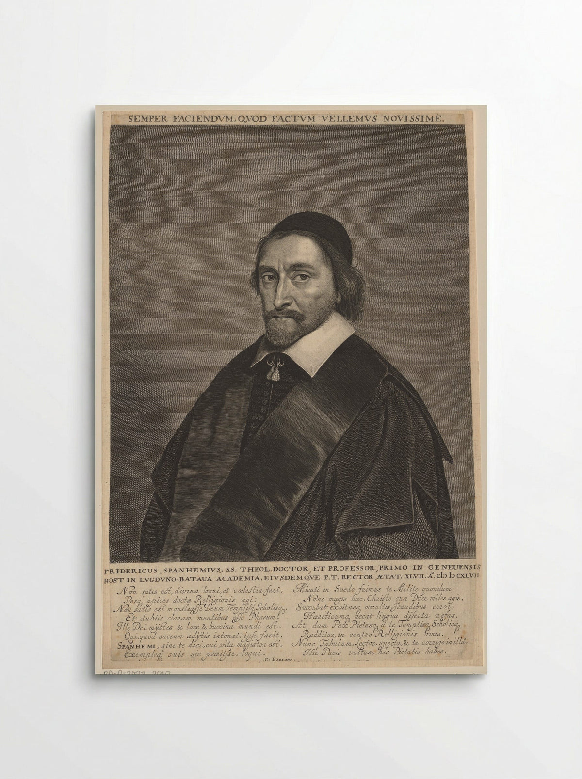 Portrait of Friedrich Spanheim - Jonas Suyderhoef - Poster