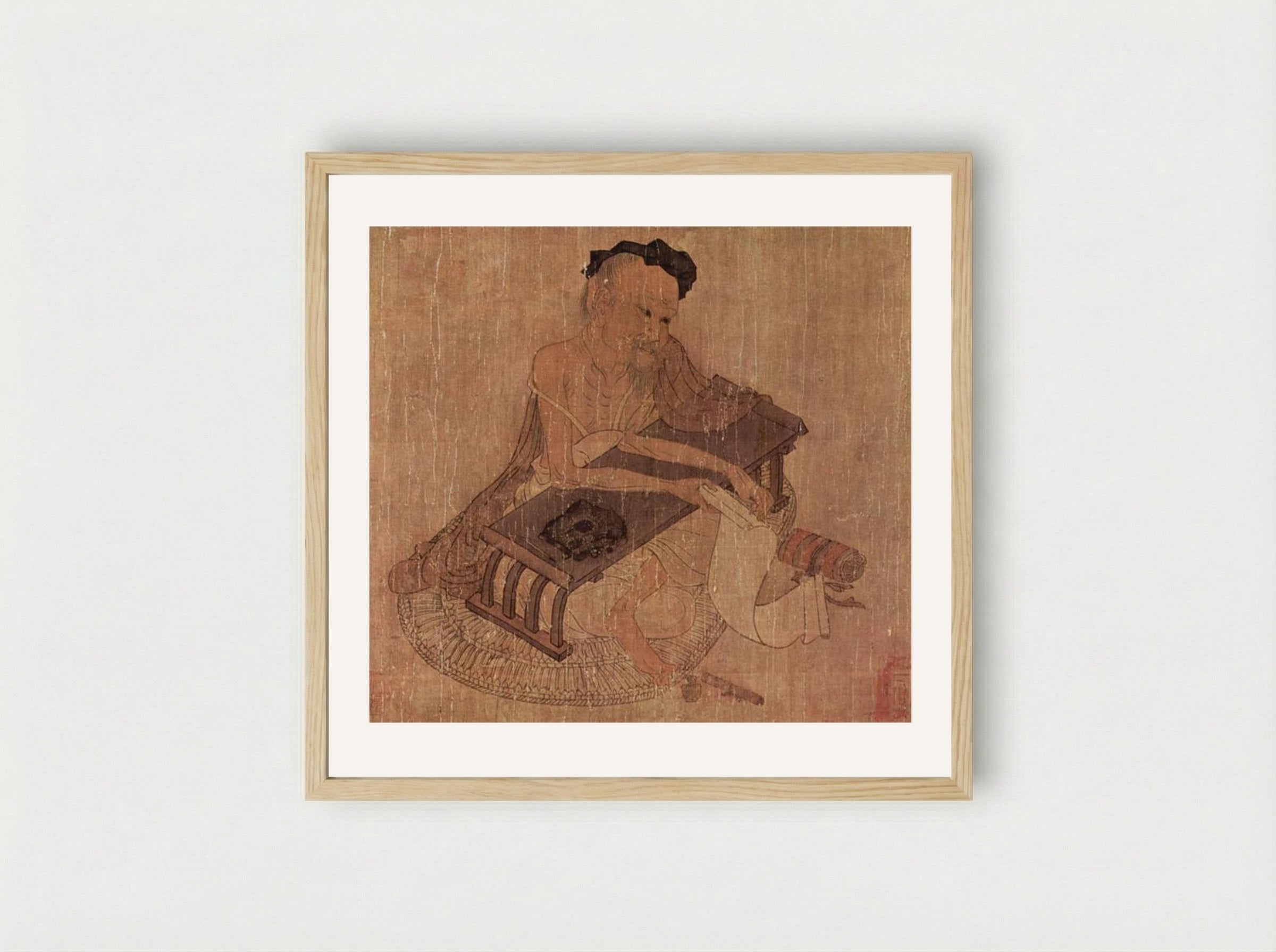 Portrait of Fu Sheng - Wang Wei - Framed Print Wood