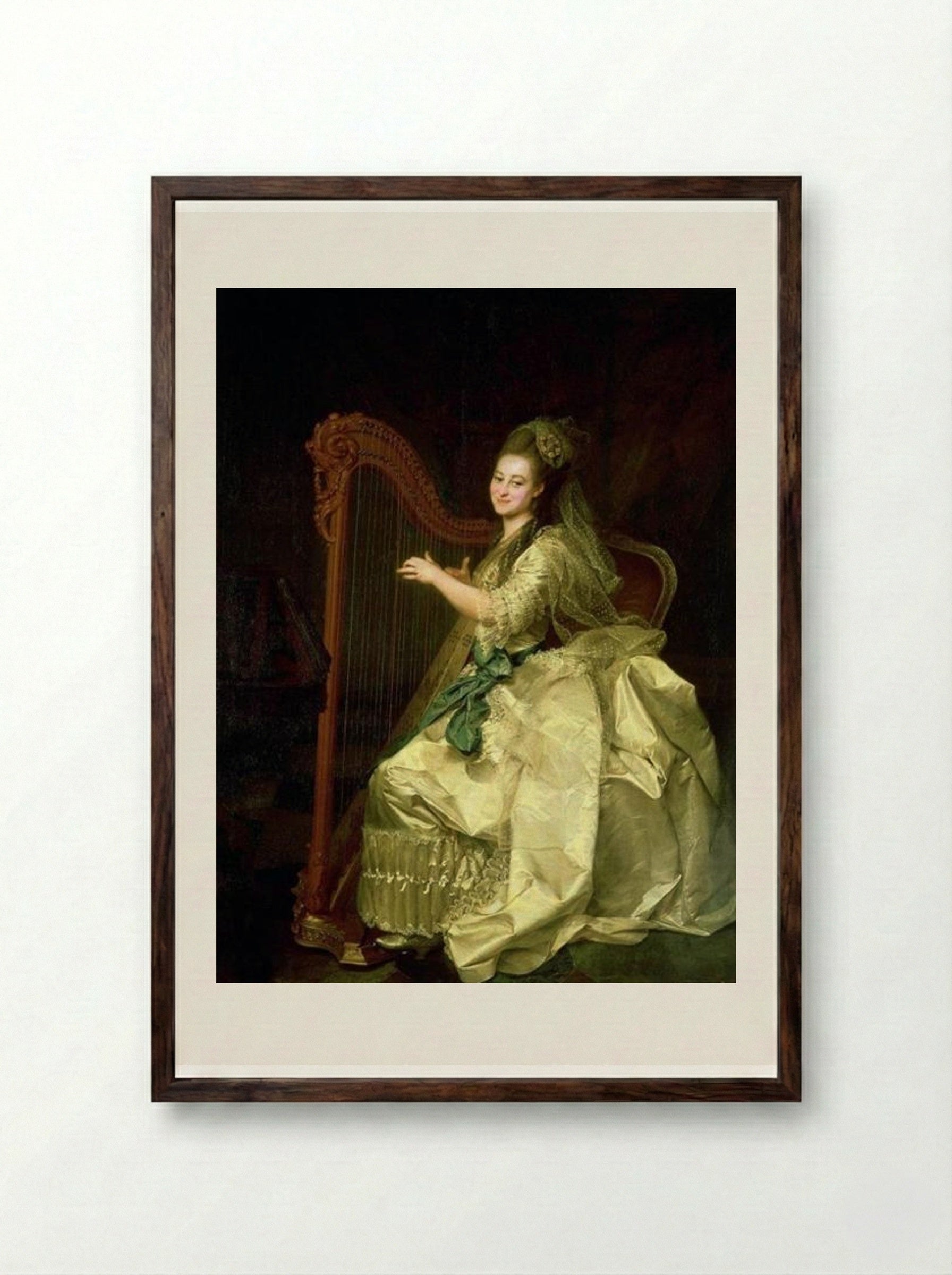 Portrait of G. I. Alymova - Dmitry Levitzky - Framed Print Dark Wood
