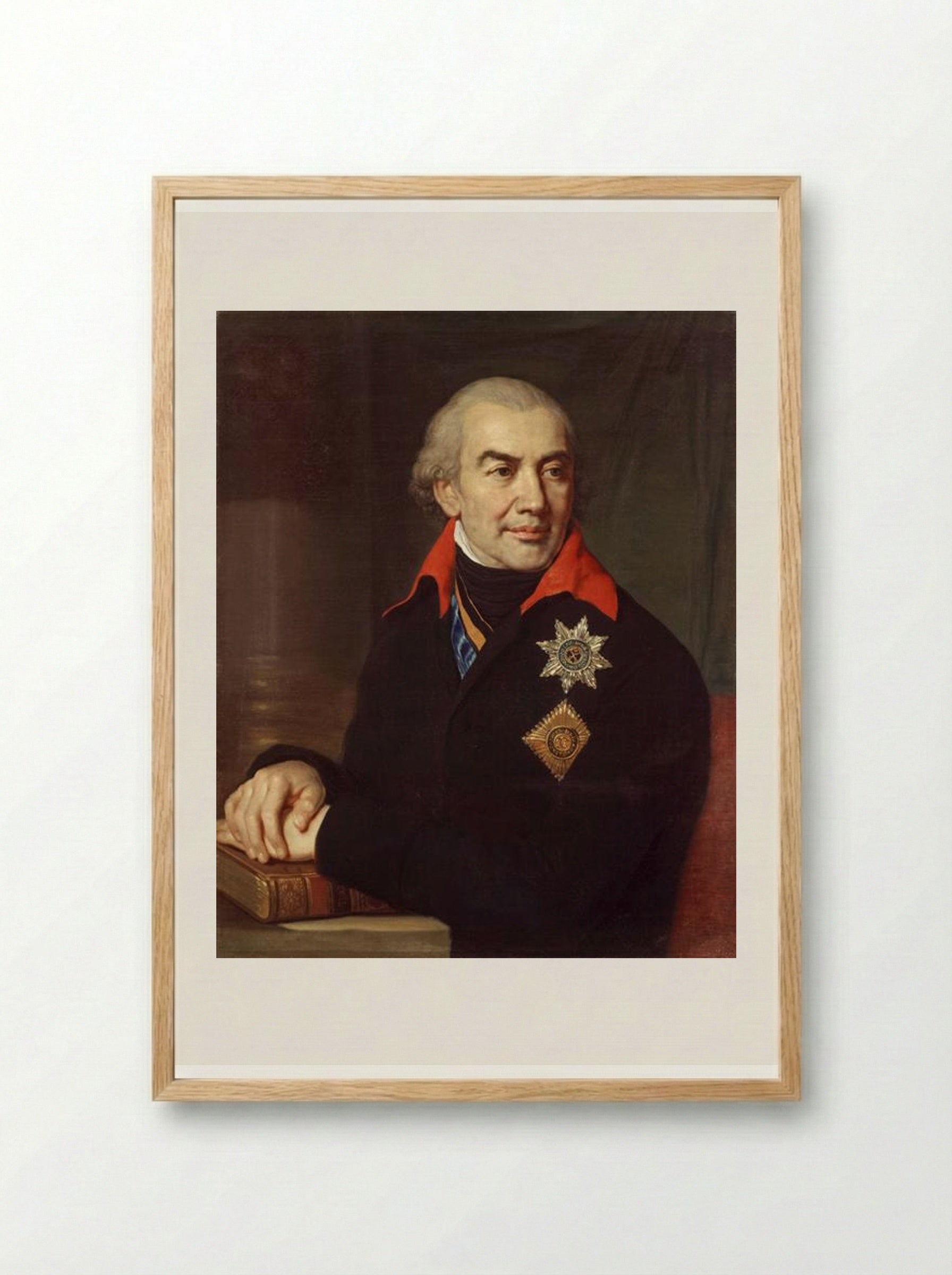 Portrait of G.S. Volokonsky - Vladimir Borovikovsky - Framed Print Wood