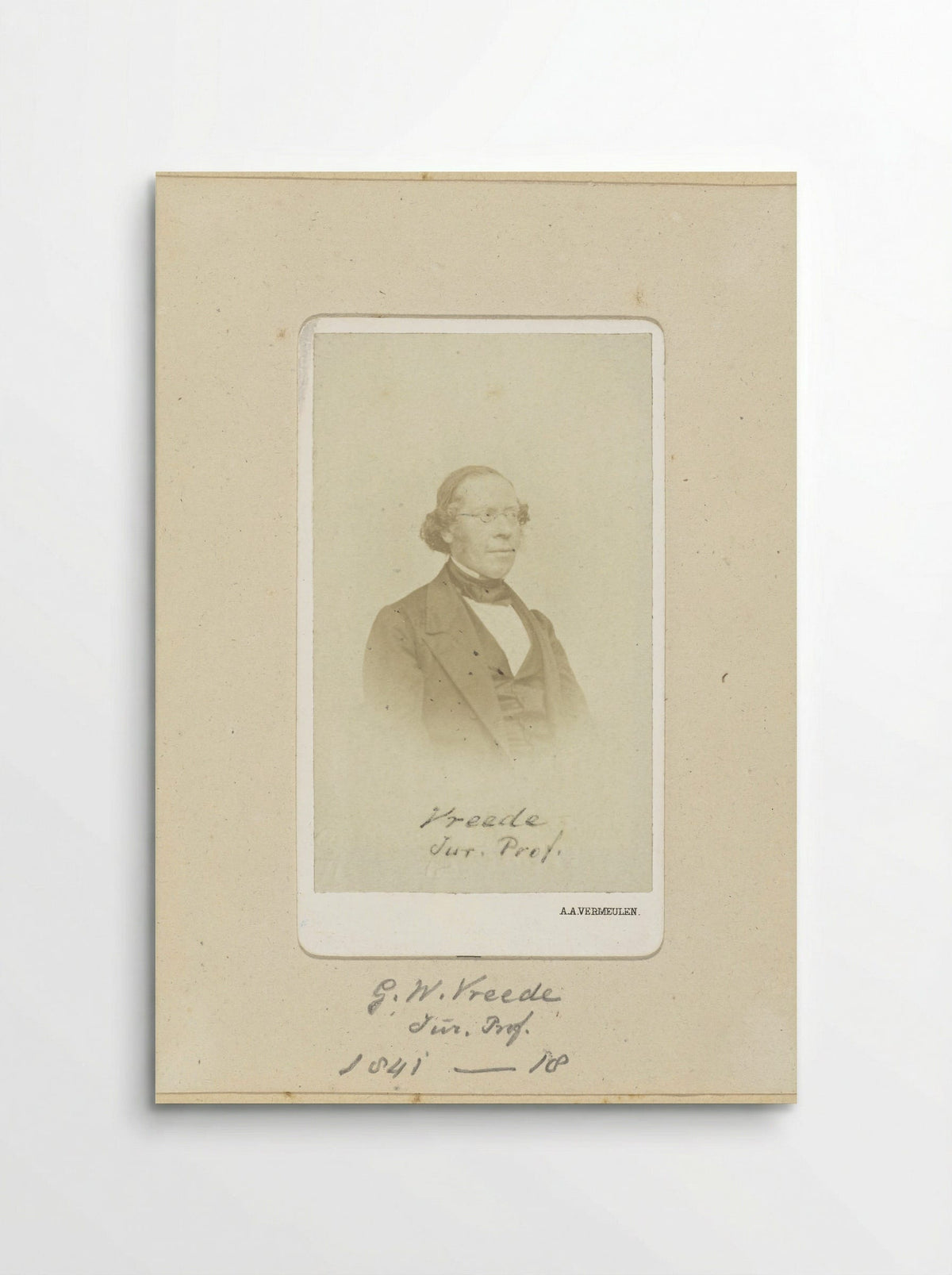 Portrait of G.W. Vreede - Abraham Adrianus Vermeulen - Poster