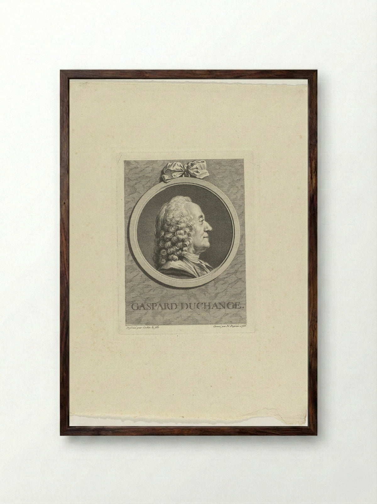 Portrait of Gaspard Duchange - Nicolas-Gabriel Dupuis - Framed Print Dark Wood