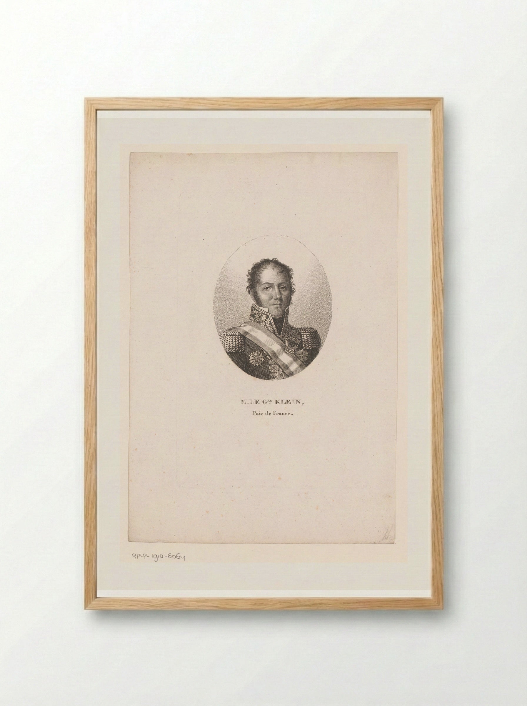 Portrait of General Louis Klein - Ambroise Tardieu - Framed Print Wood