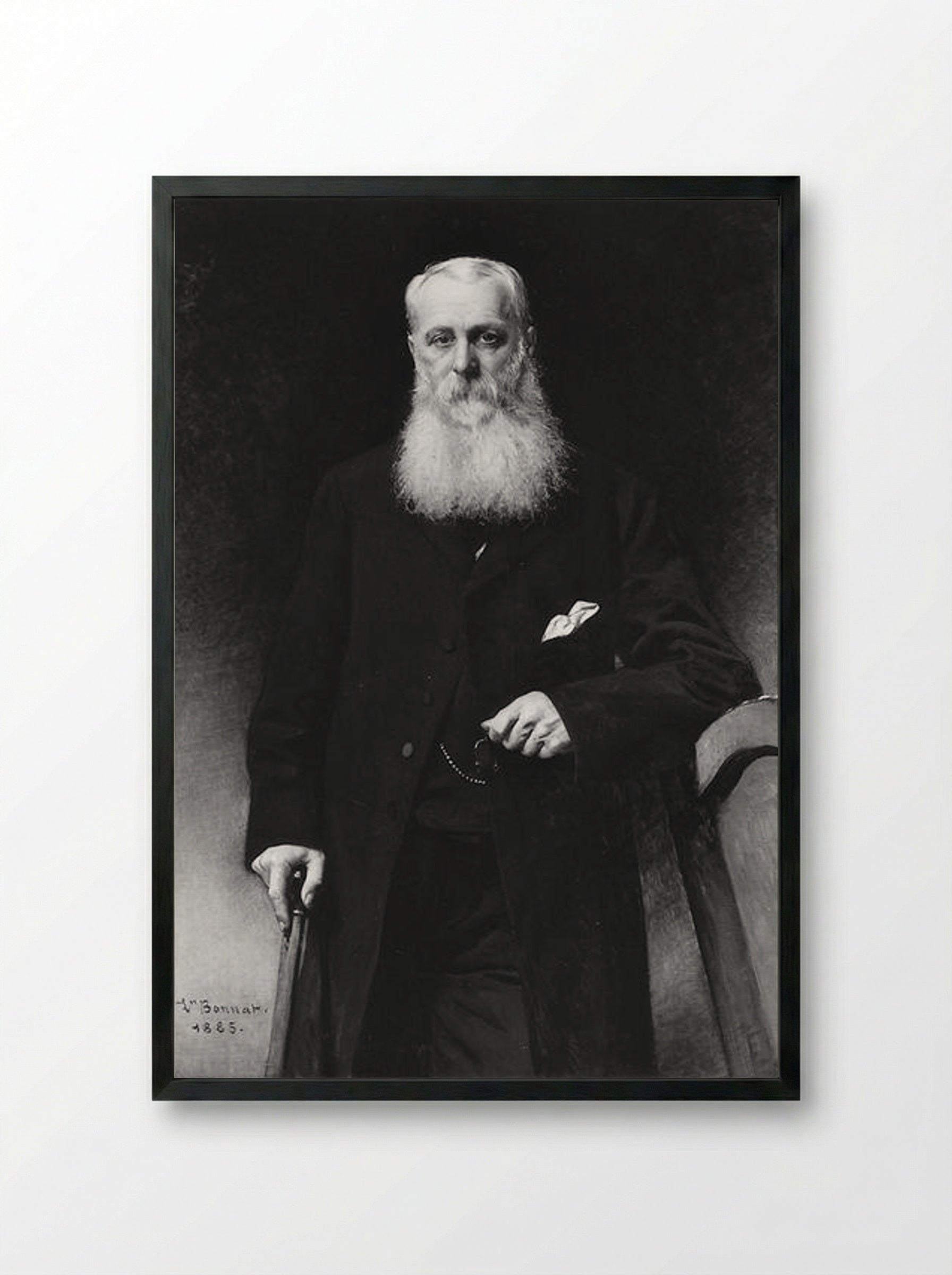 Portrait of George Aloysius Lucas - Léon Bonnat - Framed Print Black