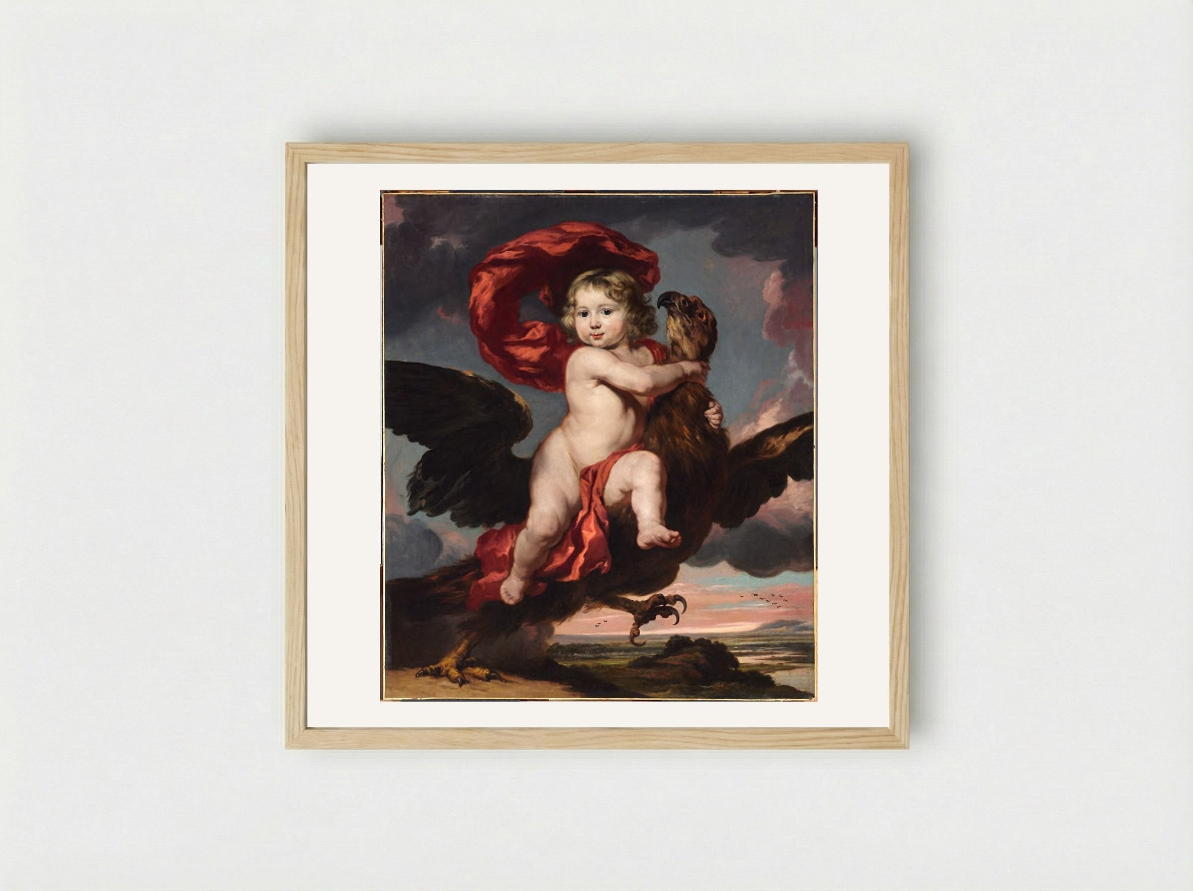 Portrait of George Bredehoff de Vicq as Ganymede - Nicolaes Maes - Framed Print Wood