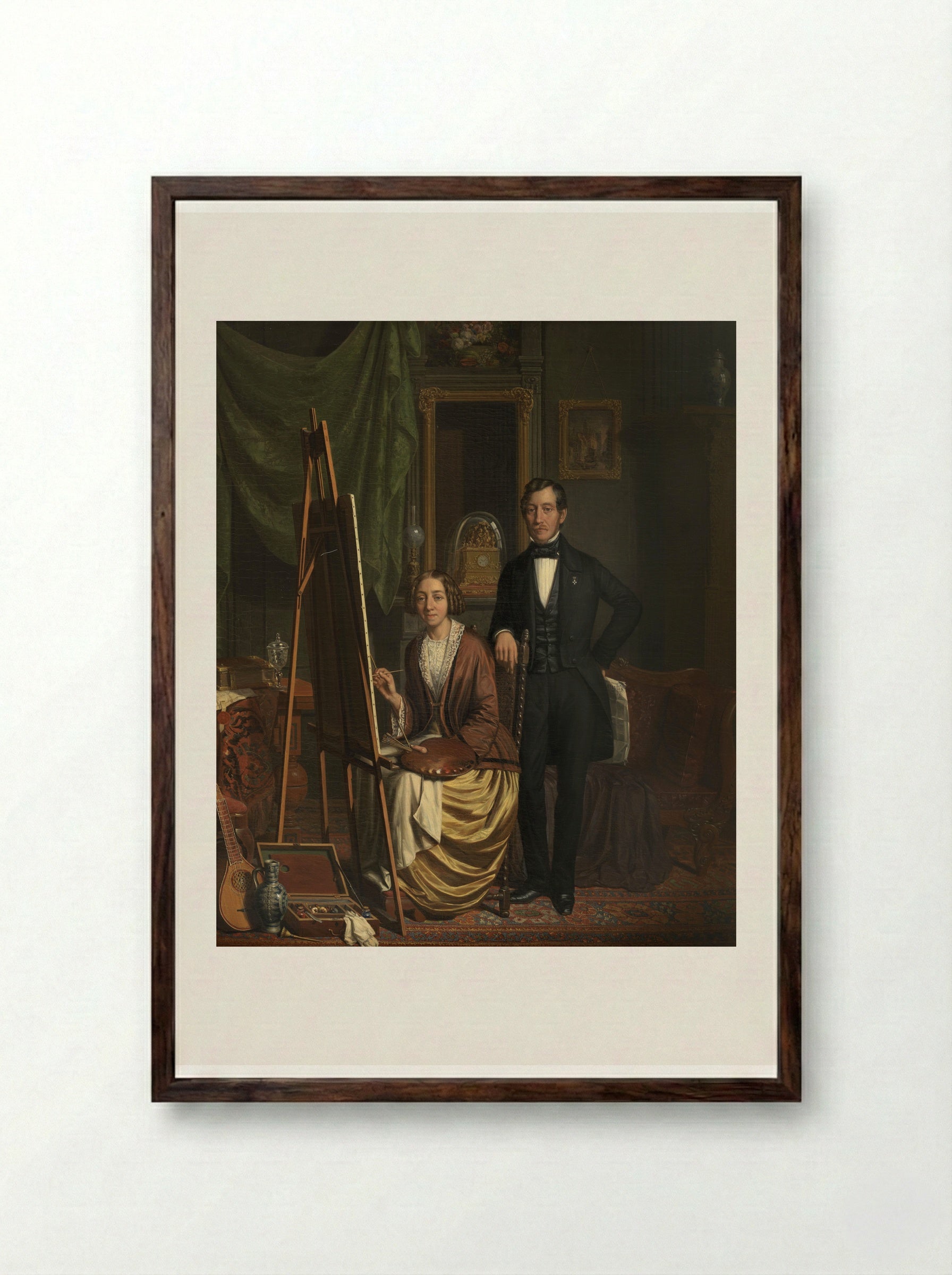 Portrait of George Gilles Haanen - Elisabeth Alida Haanen - Framed Print Dark Wood