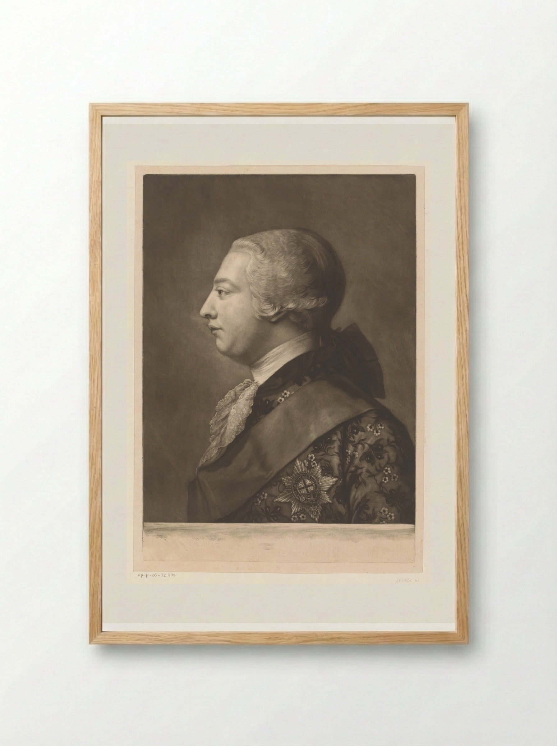 Portrait of George III - James McArdell - Framed Print Wood