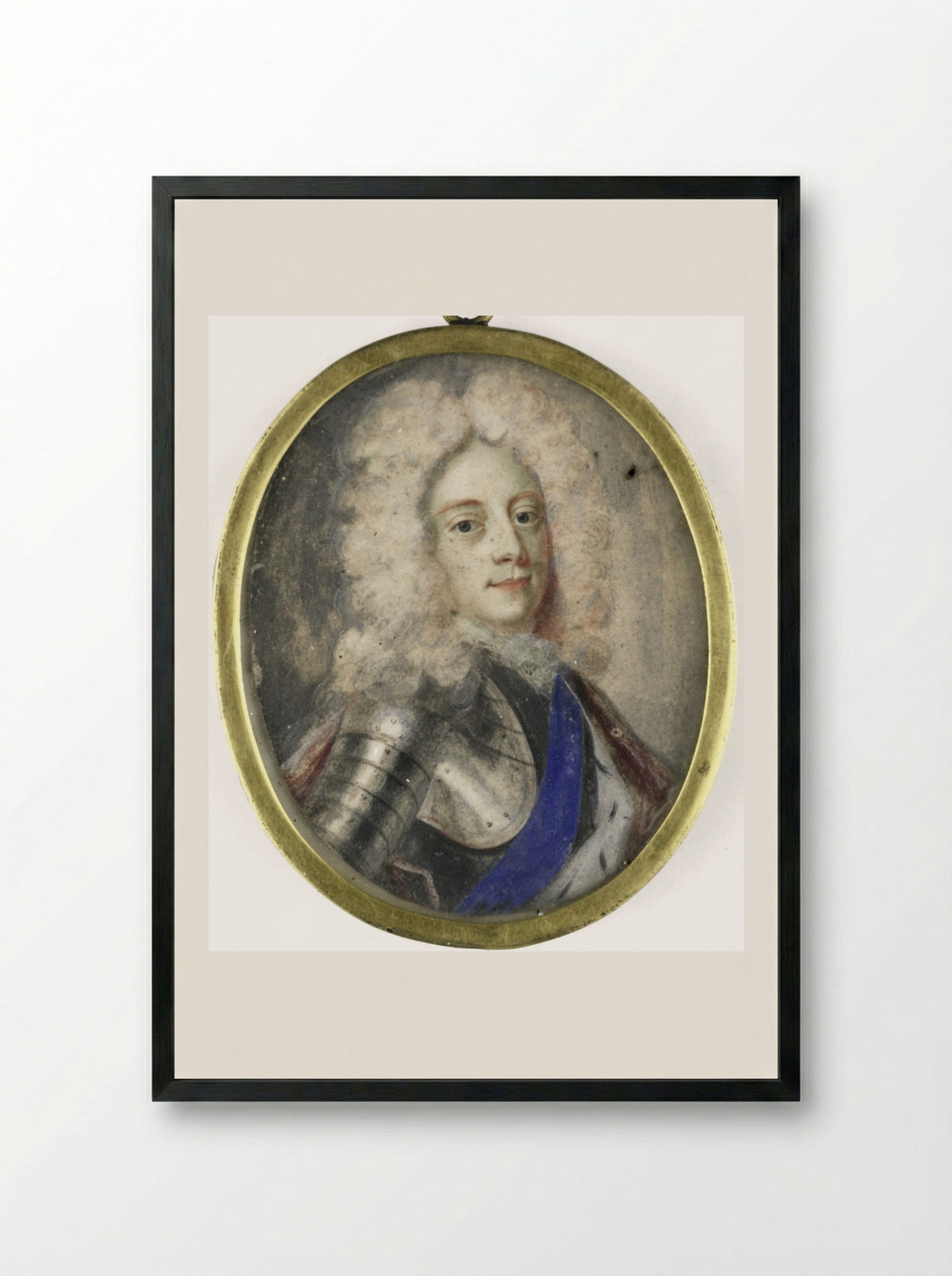 Portrait of George II - Benjamin Arlaud - Framed Print Black