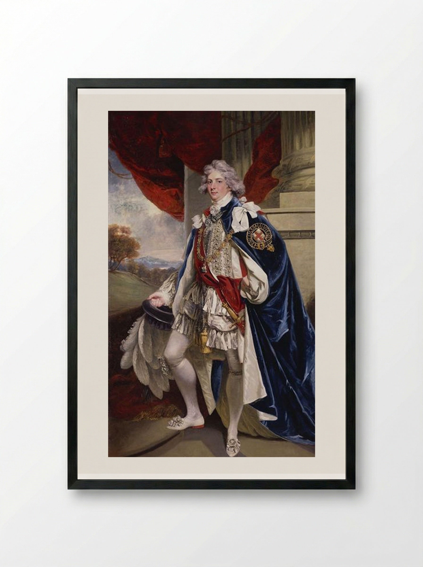 Portrait of George IV, when Prince of Wales - John Hoppner - Framed Print Black
