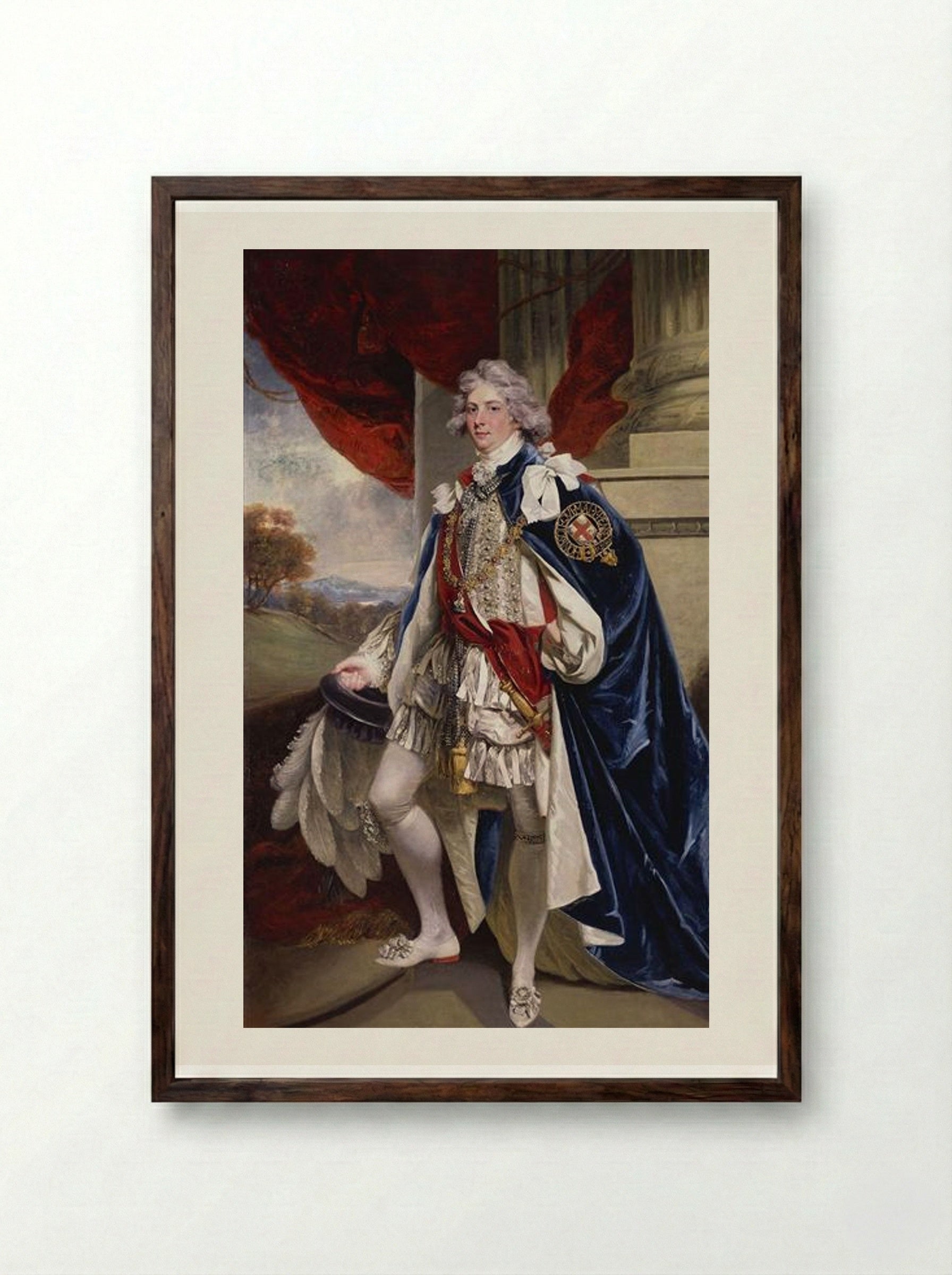 Portrait of George IV, when Prince of Wales - John Hoppner - Framed Print Dark Wood