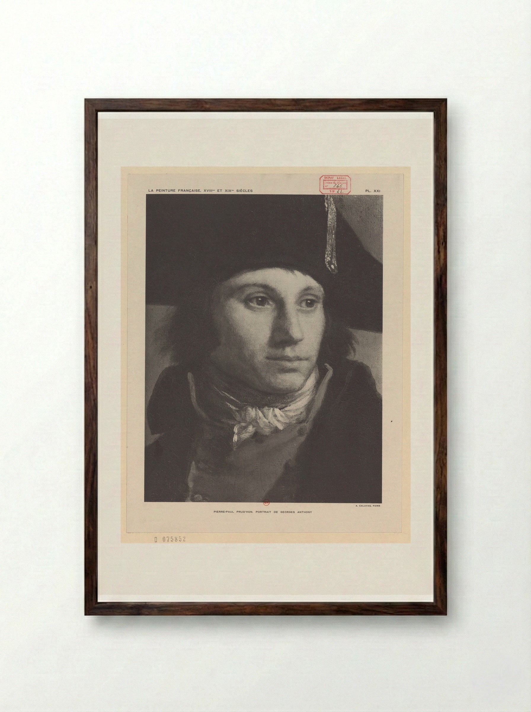 Portrait of Georges Anthony - Pierre-Paul Prud'hon - Framed Print Dark Wood
