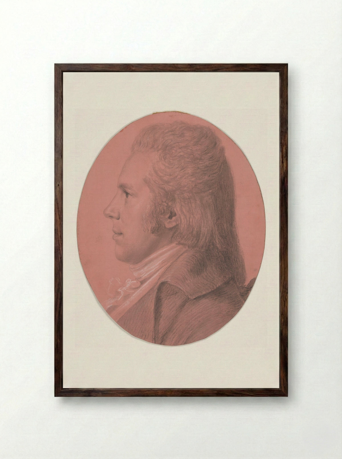 Portrait of Georges Arnold Fitzwilliam - Charles Balthazar Julien Fevret de Saint-Mémin - Framed Print Dark Wood