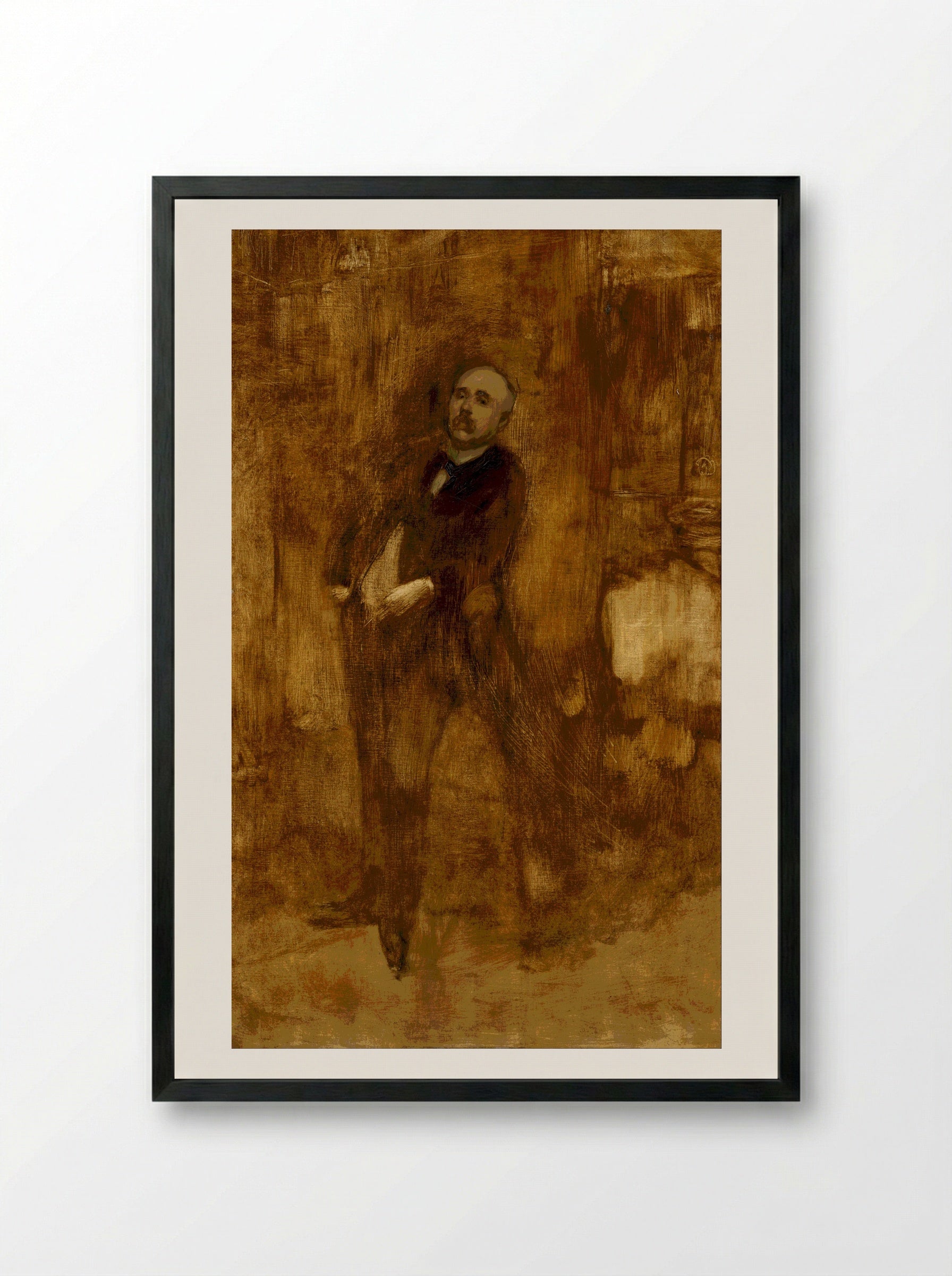 Portrait of Georges Clemenceau - Eugène Carrière - Framed Print Black