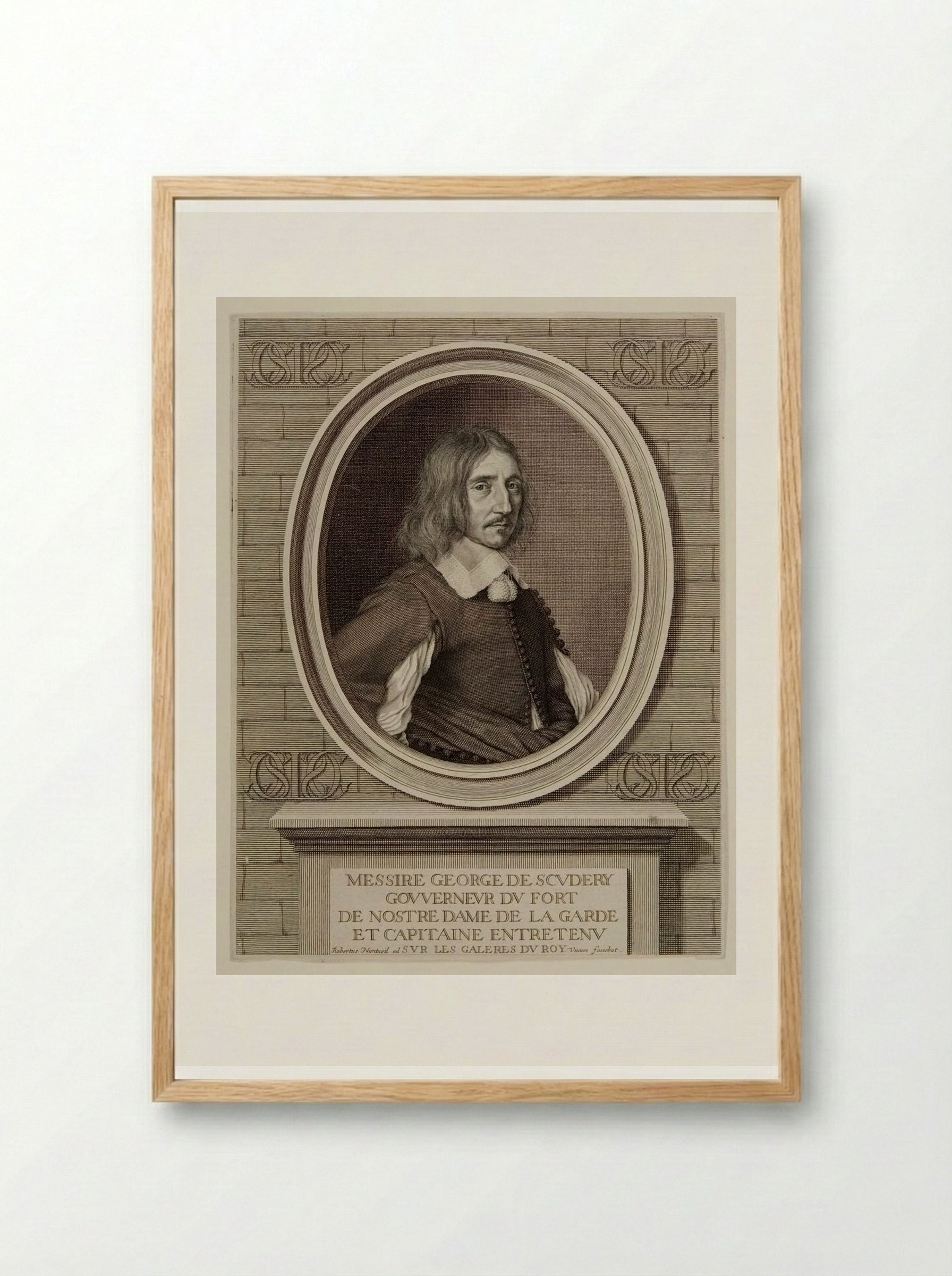 Portrait of Georges de Scudéry - Robert Nanteuil - Framed Print Wood