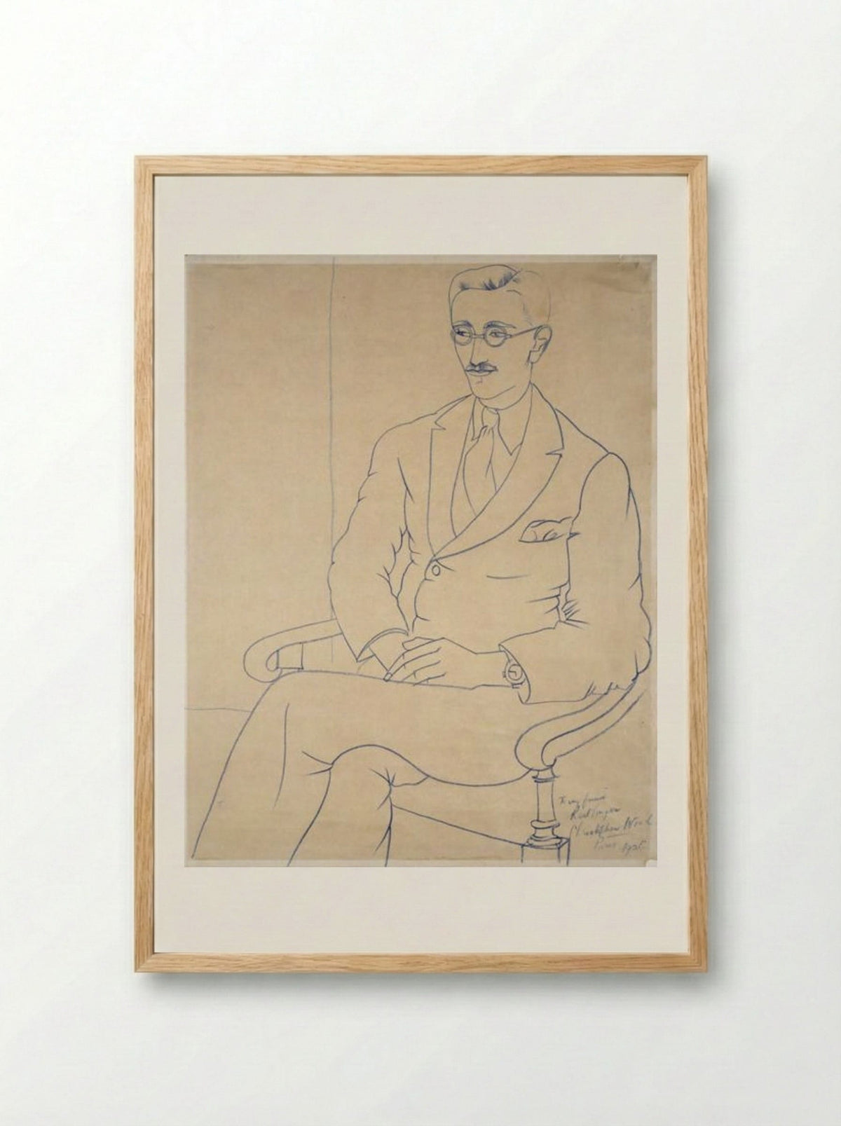 Portrait of Gerald Reitlinger - Christopher Wood - Framed Print Wood