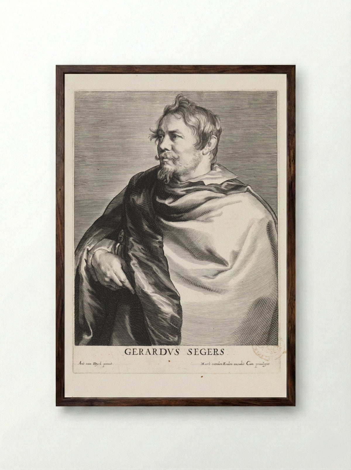 Portrait of Gerard Seghers - Anthony van Dyck - Framed Print Dark Wood