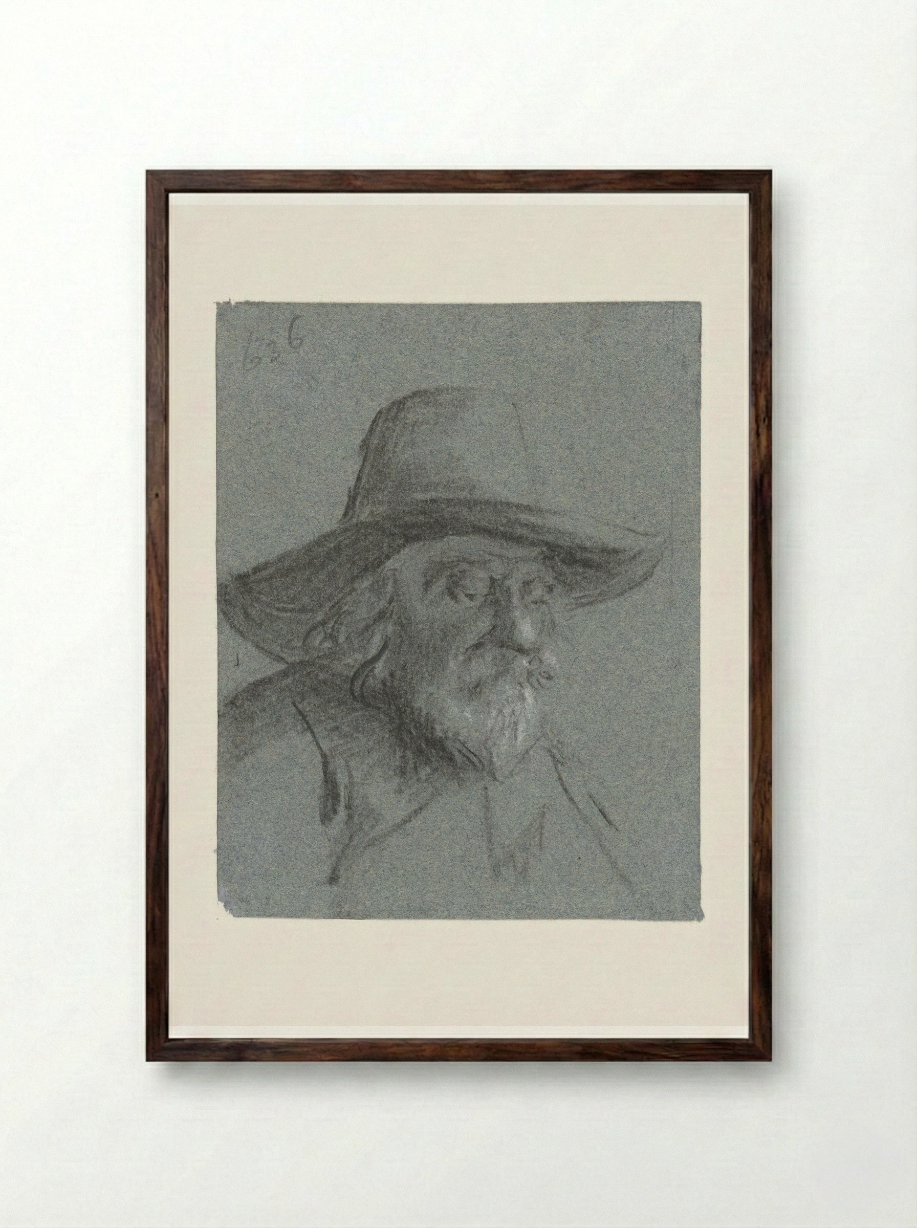Portrait of Gerard ter Borch the Elder - Moses ter Borch - Framed Print Dark Wood