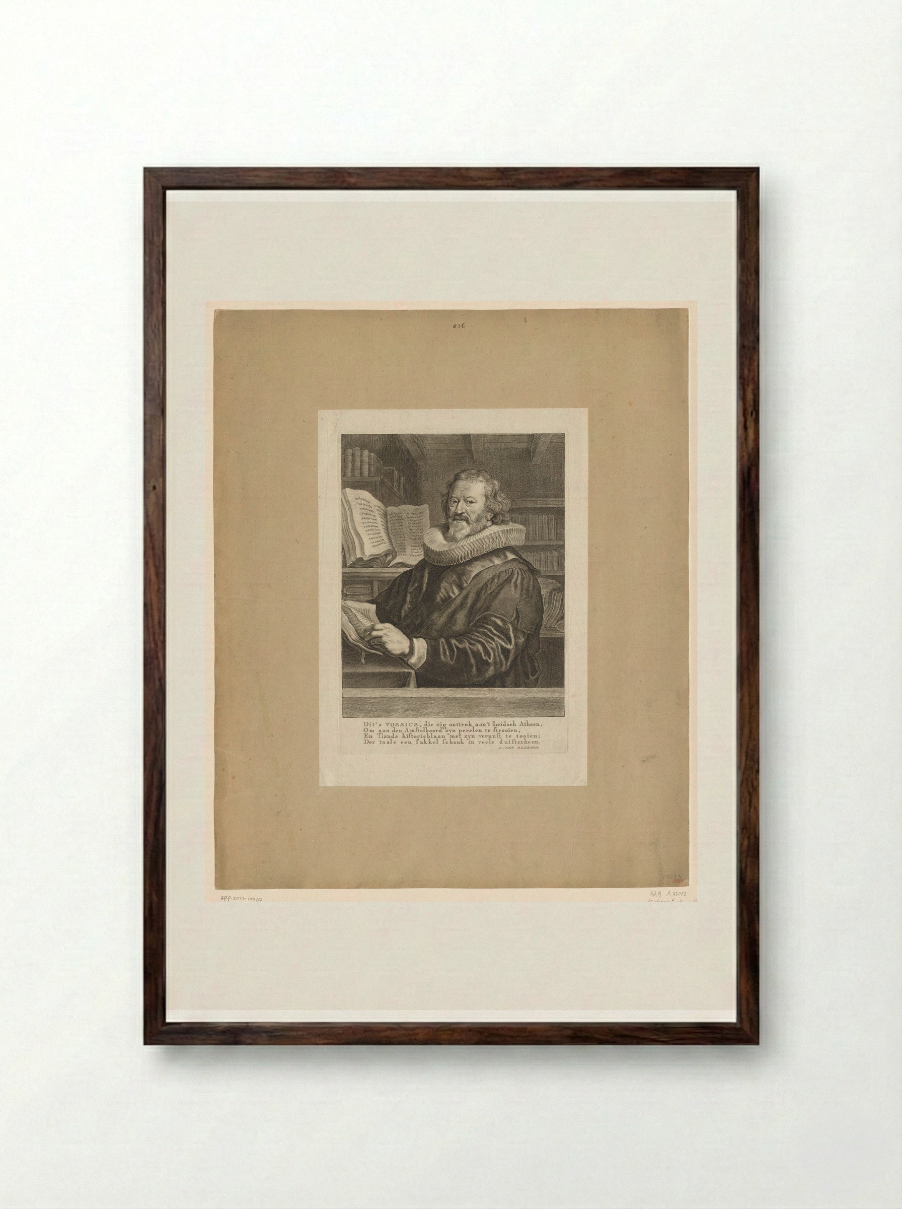 Portrait of Gerardus Joannes Vossius - Theodor Matham - Framed Print Dark Wood