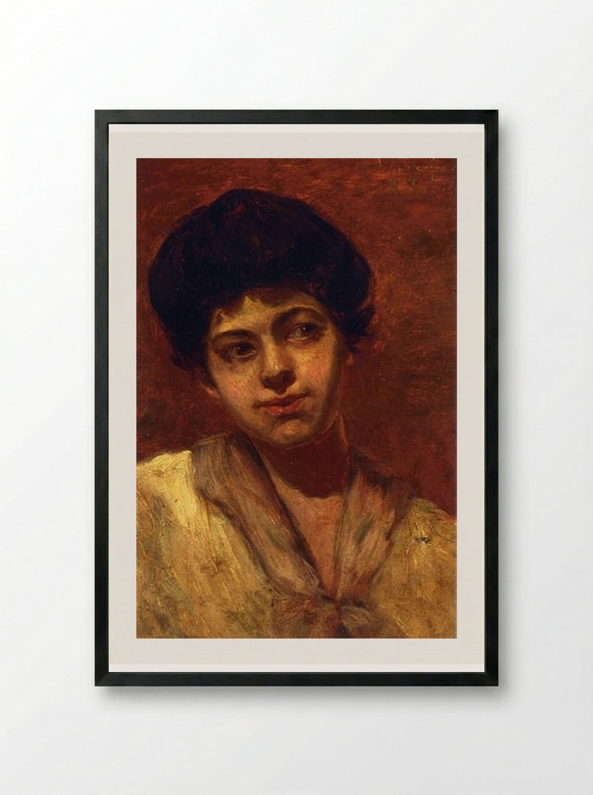 Portrait of Gertrude - Robert Julian Onderdonk - Framed Print Black