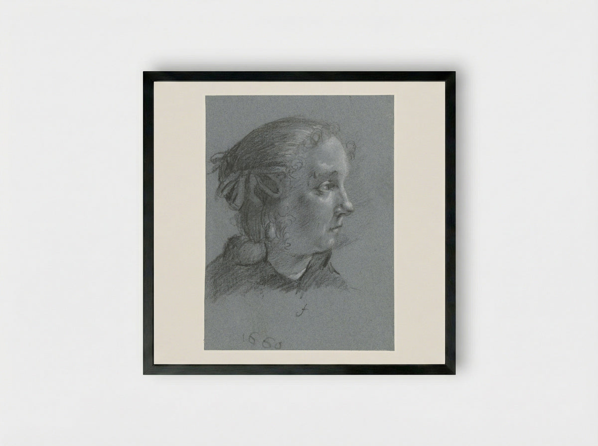 Portrait of Gesina ter Borch - Moses ter Borch - Framed Print Black
