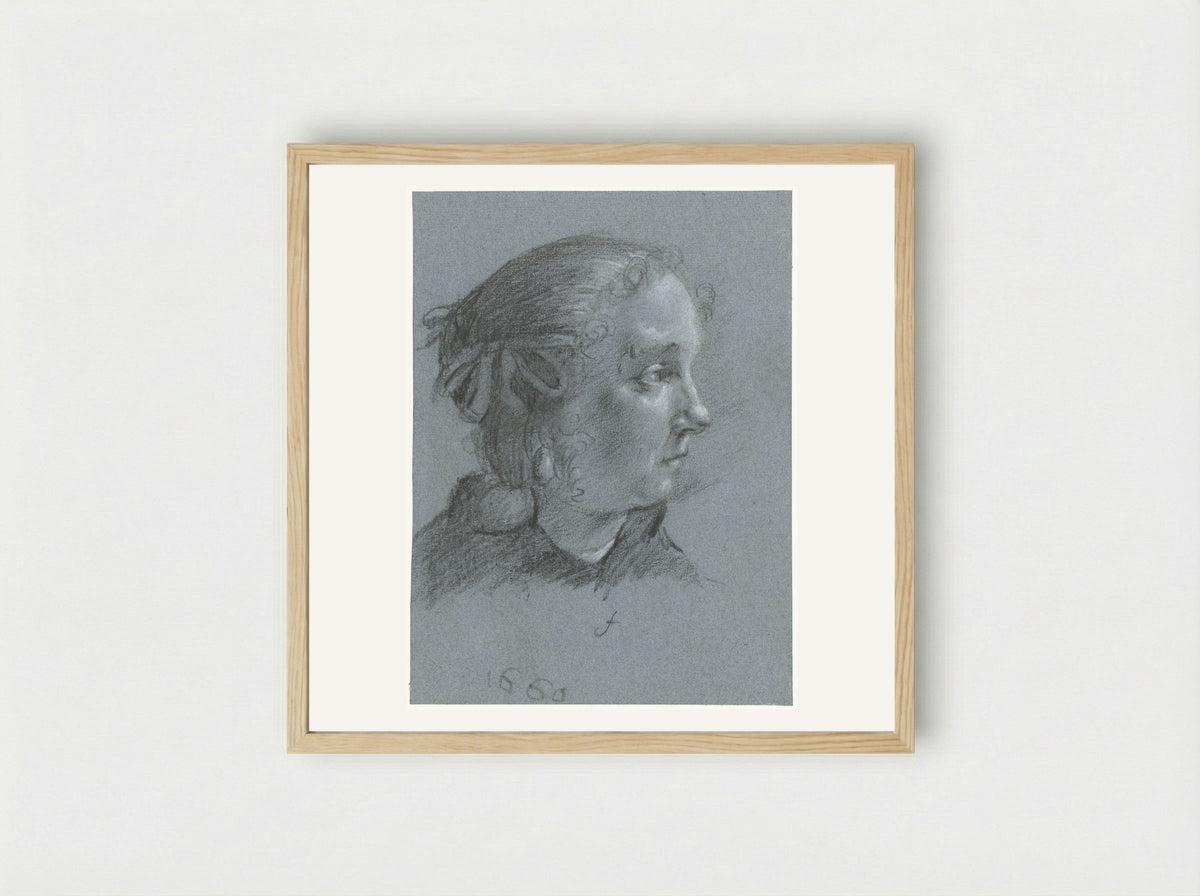 Portrait of Gesina ter Borch - Moses ter Borch - Framed Print Wood