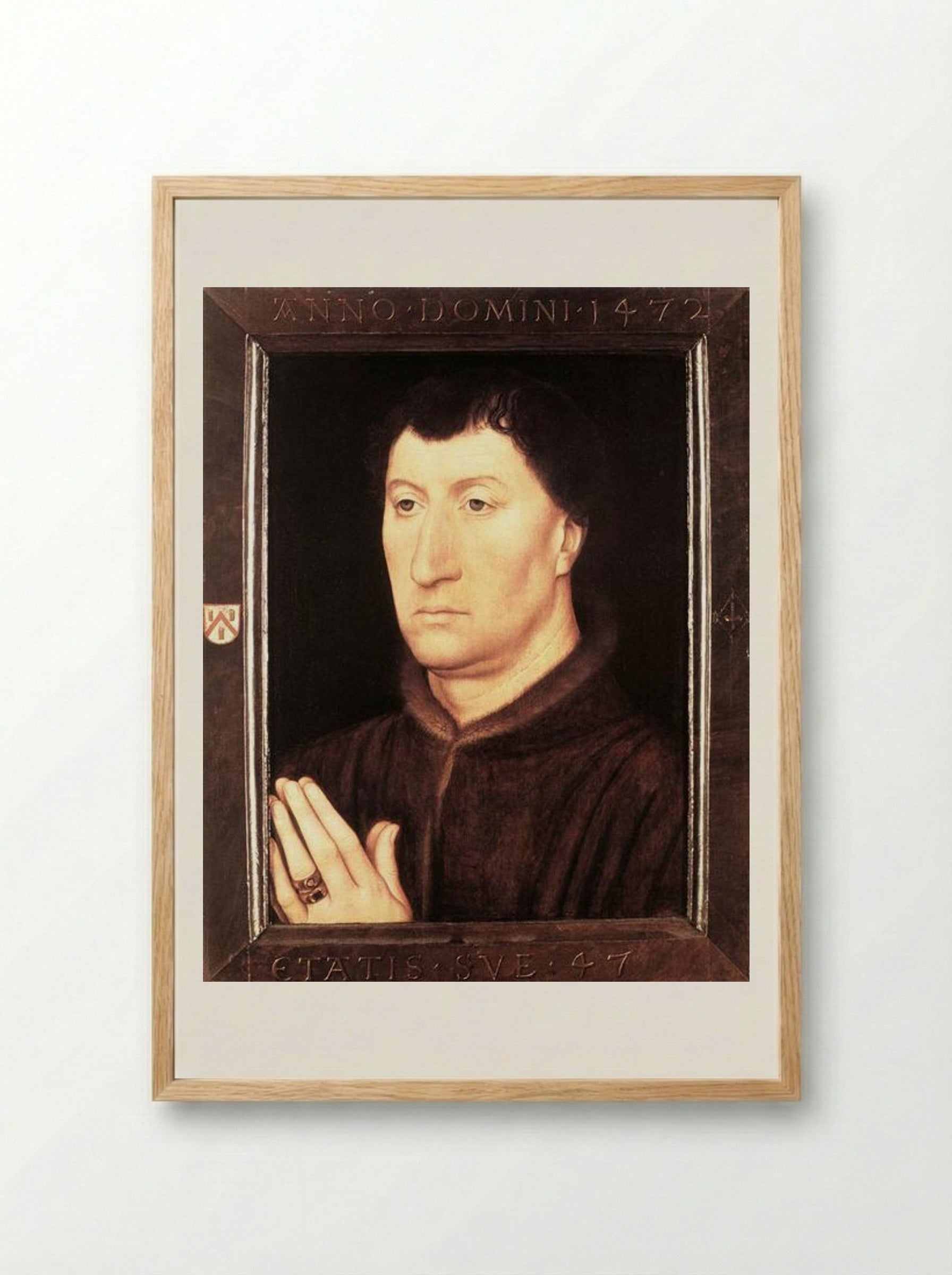 Portrait of Gilles Joye - Hans Memling - Framed Print Wood